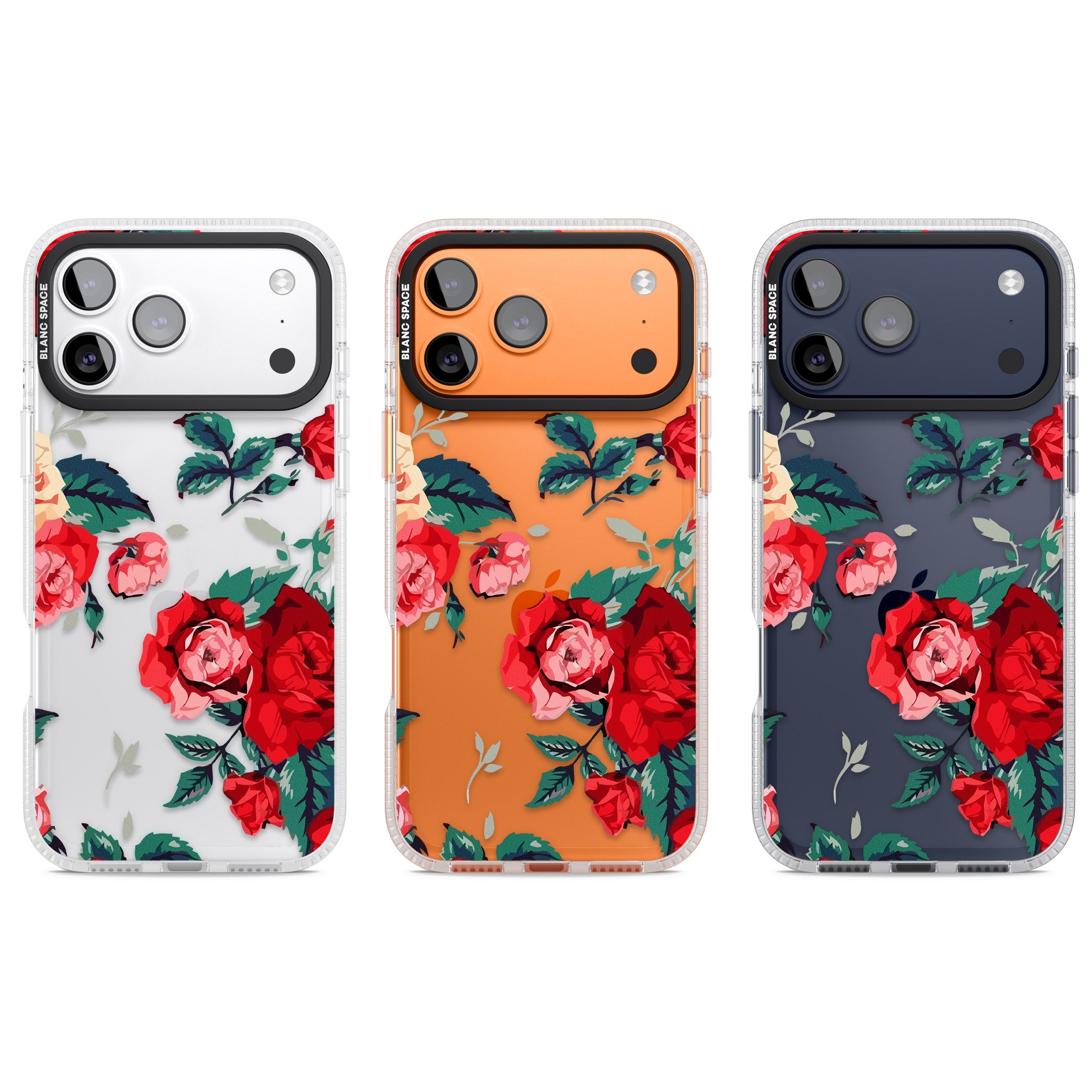 Rose Pattern iPhone 17 Pro Impact Air Clear Phone Case APT Impact Protection