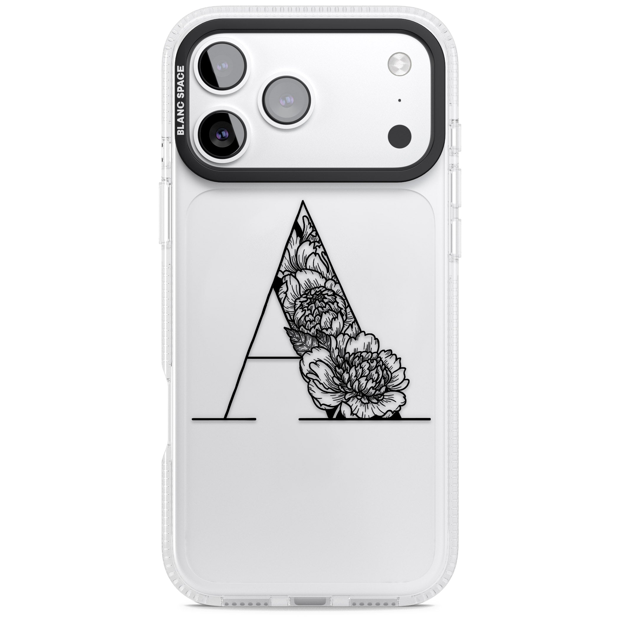 Personalised Floral Monogram iPhone 17 Pro Max Impact Air Clear Phone Case
