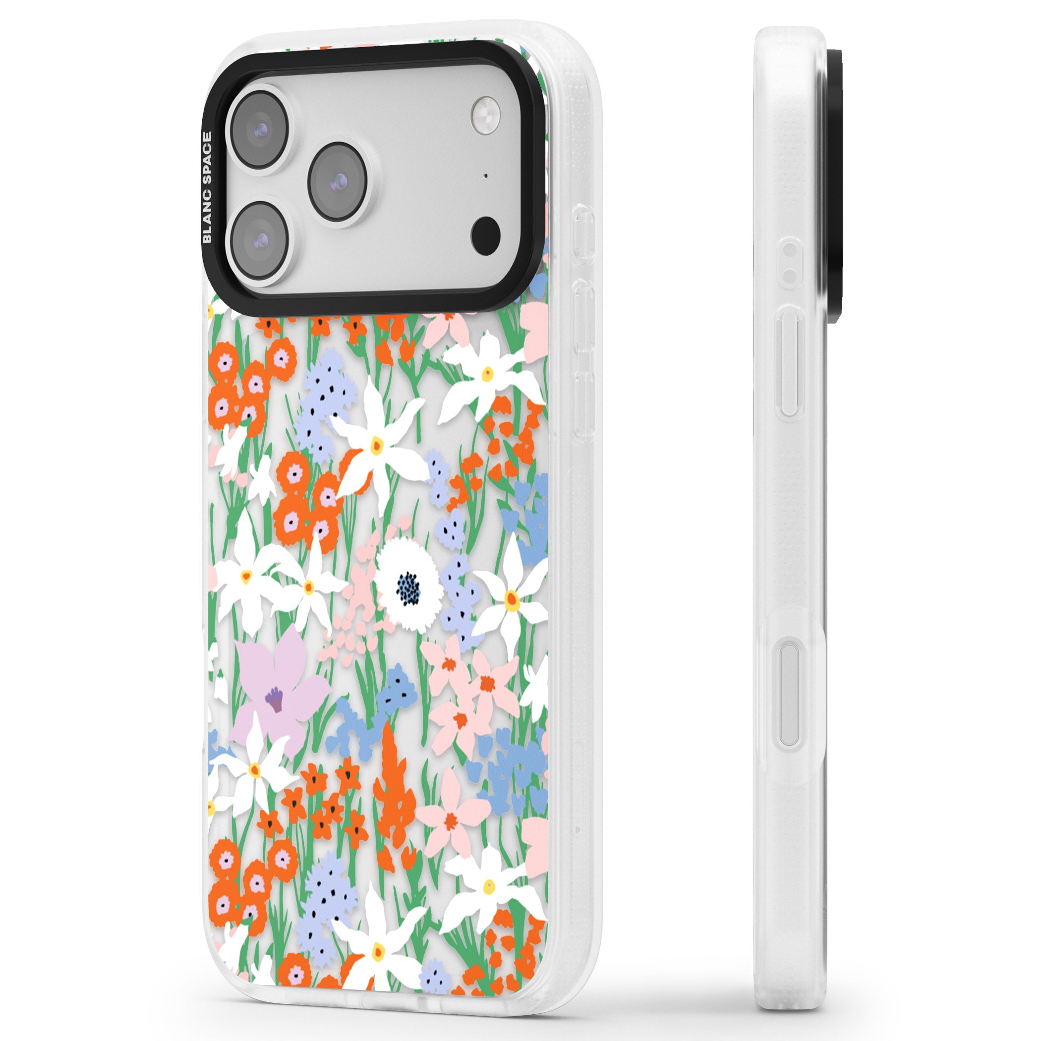 Floral Bouquet: Vibrant Blooms iPhone 17 Pro Max Impact Air Clear Phone Case Side Profile