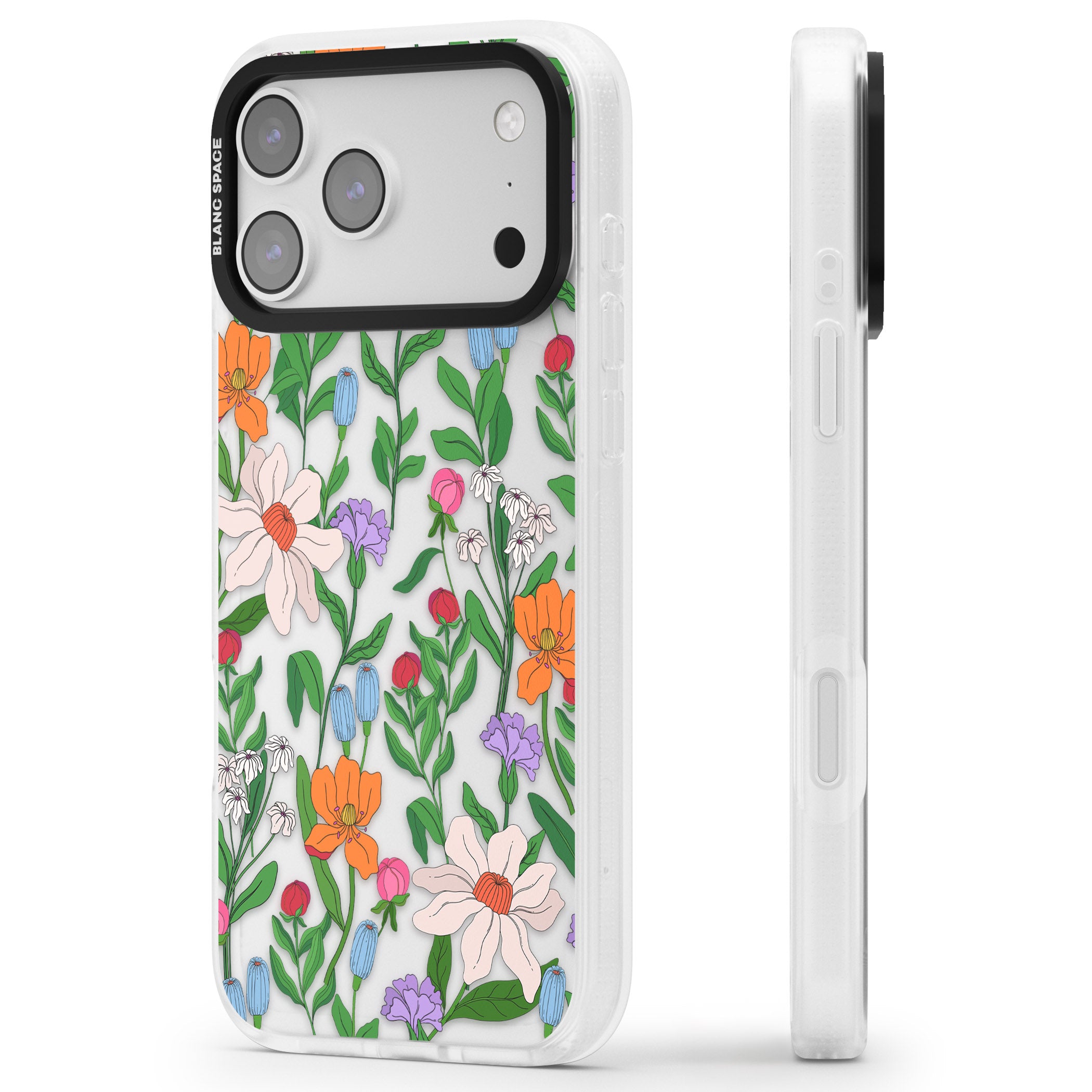 Full Bloom iPhone 17 Pro Max Impact Air Clear Phone Case Side Profile