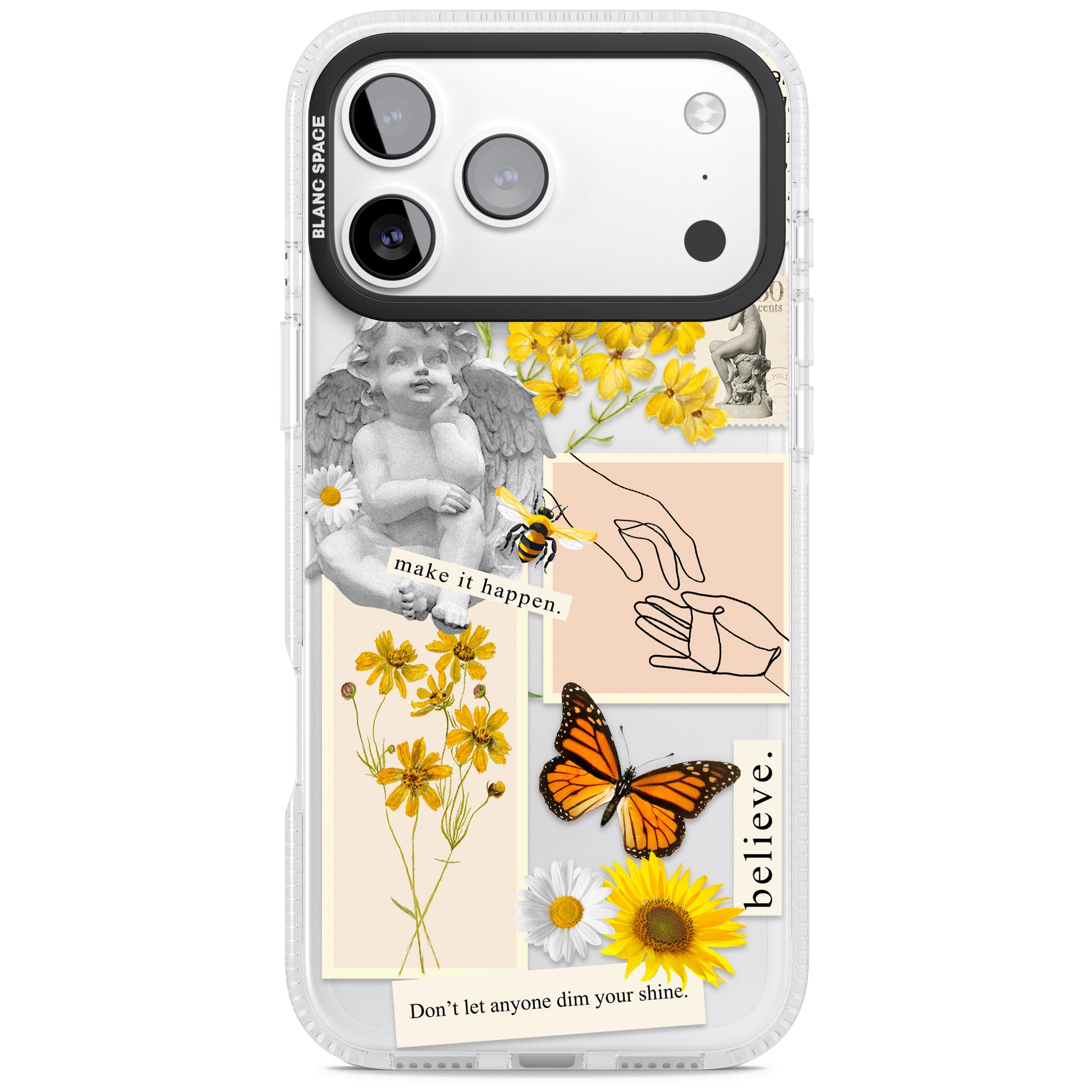Vintage Wildflower Collage iPhone 17 Pro Max Impact Air Clear Phone Case