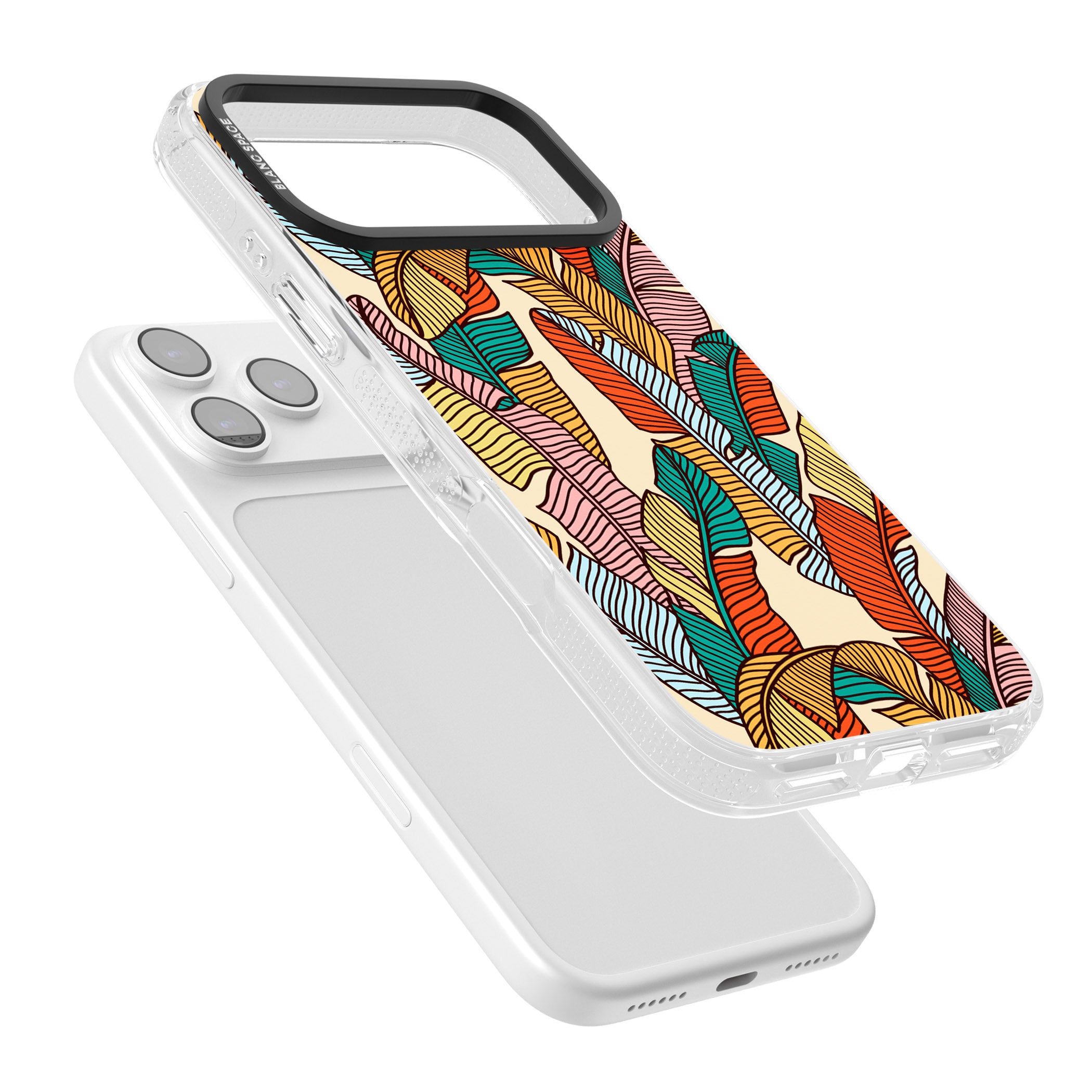 Pastel Palm Leaves iPhone 17 Pro Max Impact Air Clear Phone Case Colours
