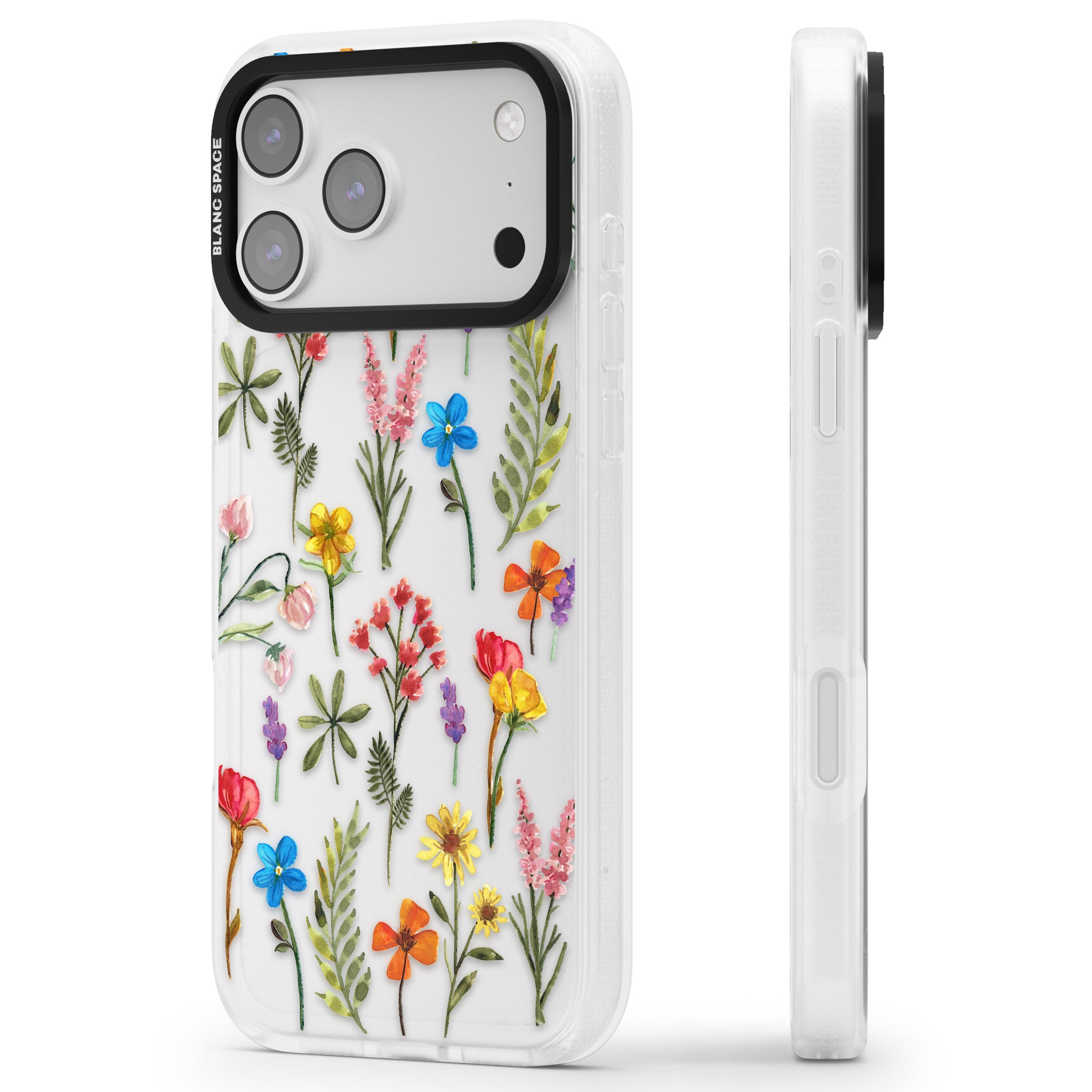 Spring Botanicals iPhone 17 Pro Max Impact Air Clear Phone Case Side Profile