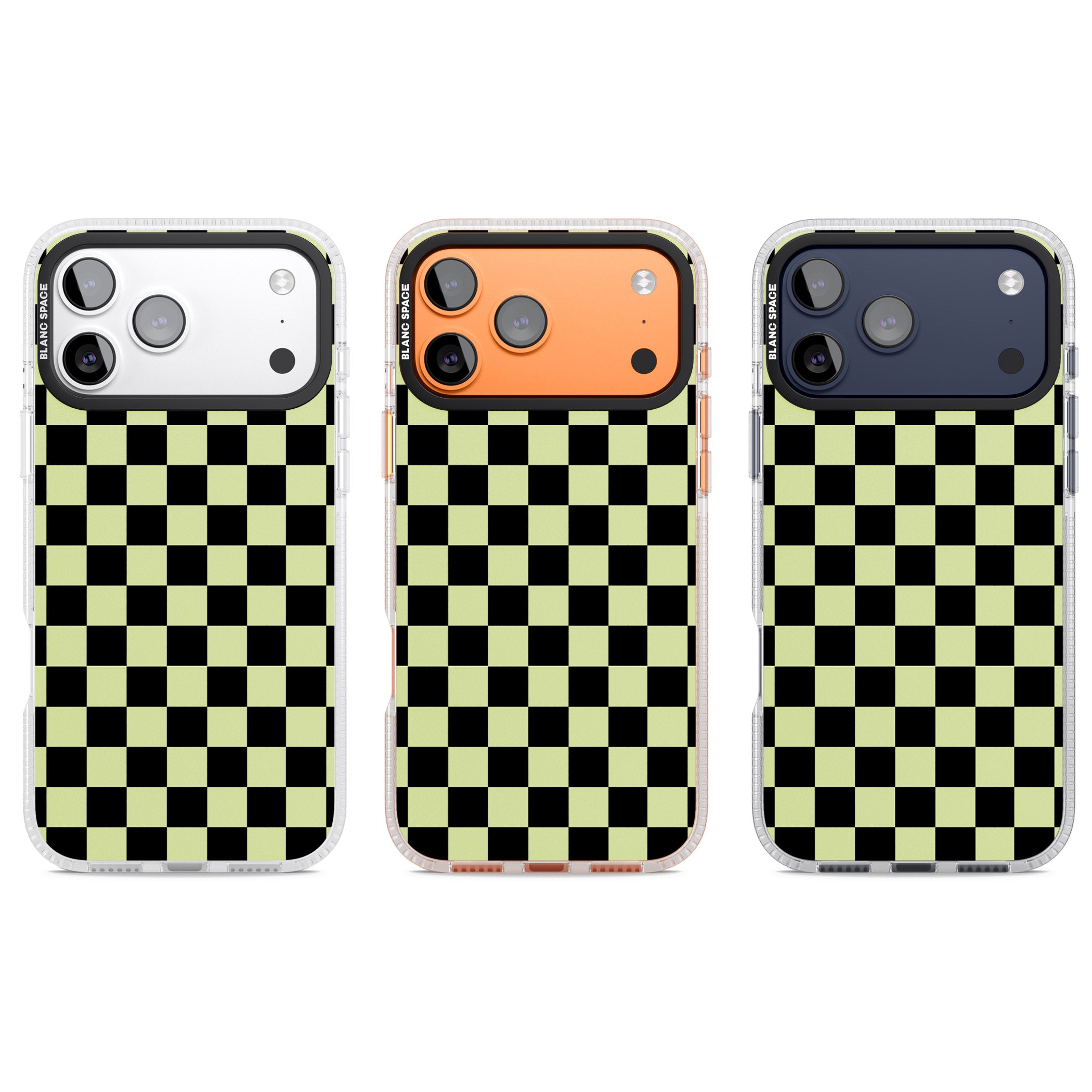 Black & Lime Check iPhone 17 Pro Impact Air Clear Phone Case APT Impact Protection