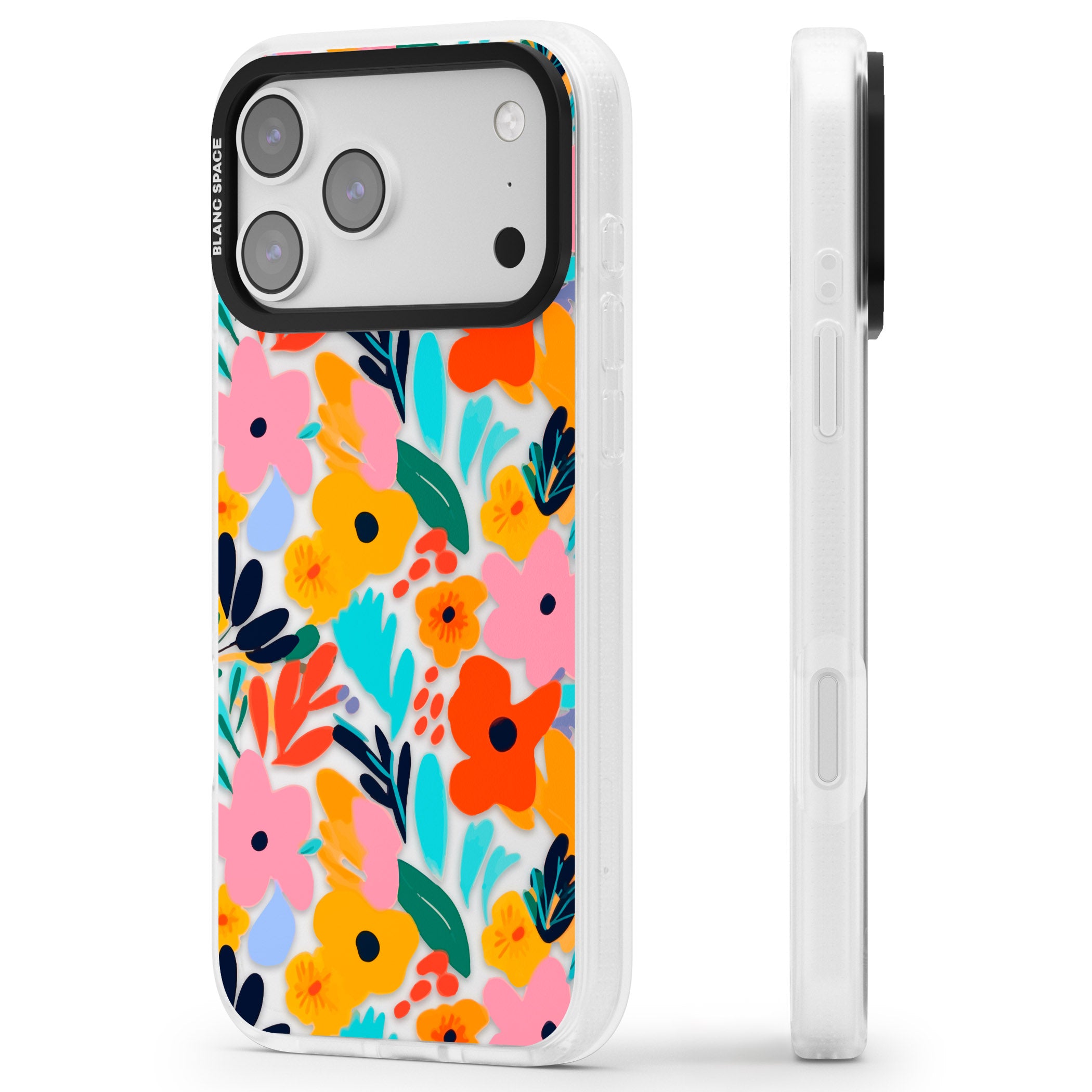Floral Fiesta iPhone 17 Pro Max Impact Air Clear Phone Case Side Profile