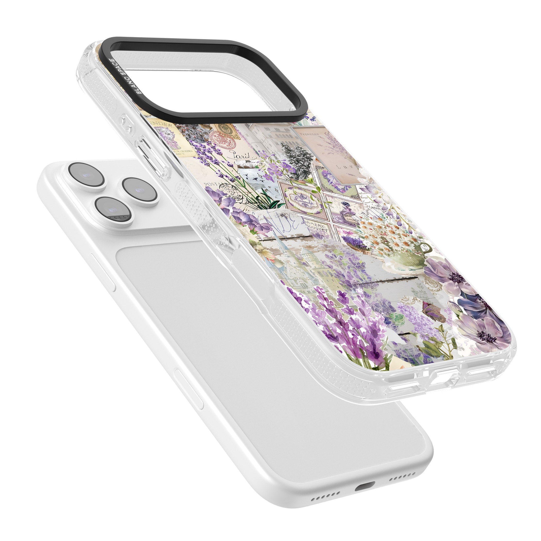 Soft Lavender Collage iPhone 17 Pro Max Impact Air Clear Phone Case Colours