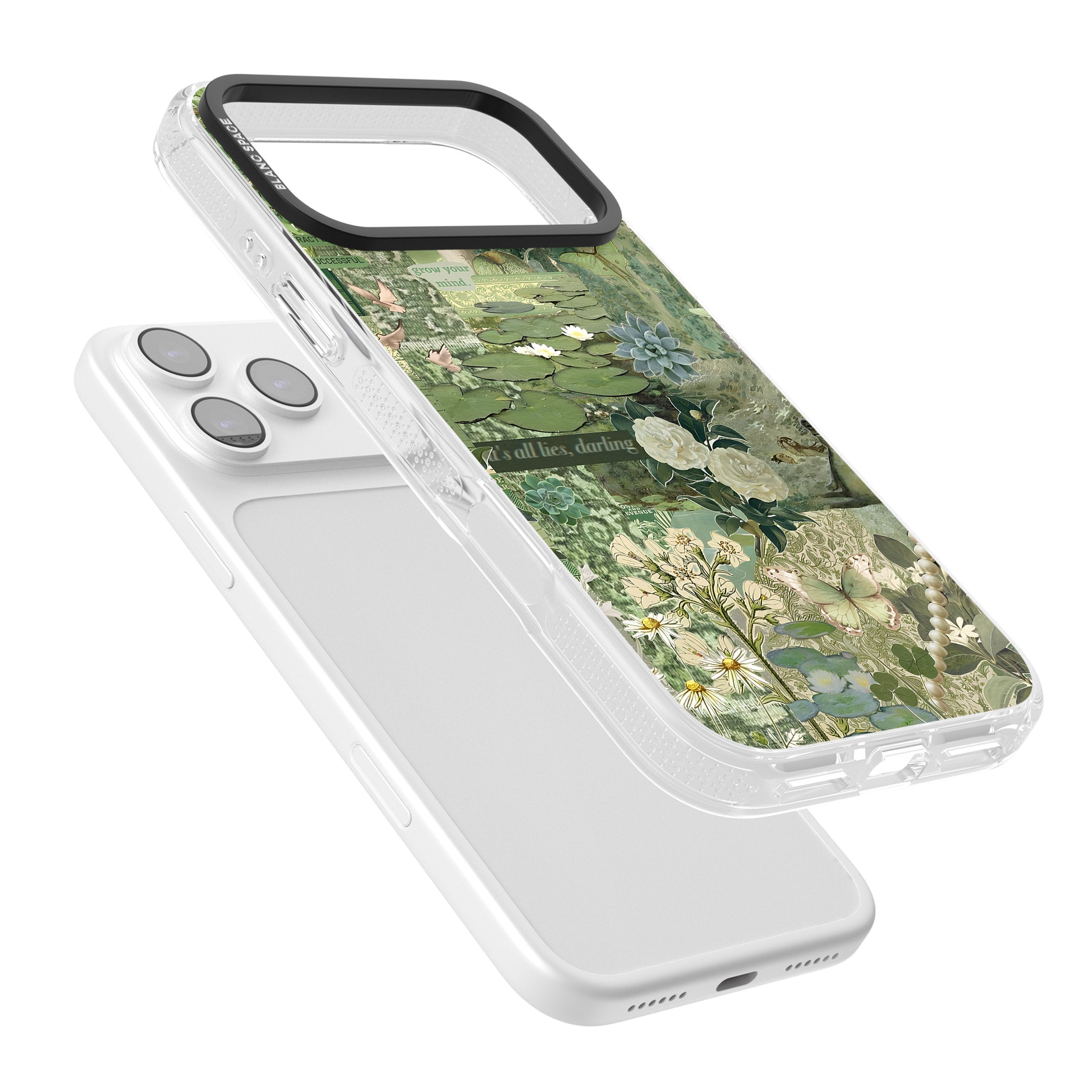 Sage Collage iPhone 17 Pro Max Impact Air Clear Phone Case Colours