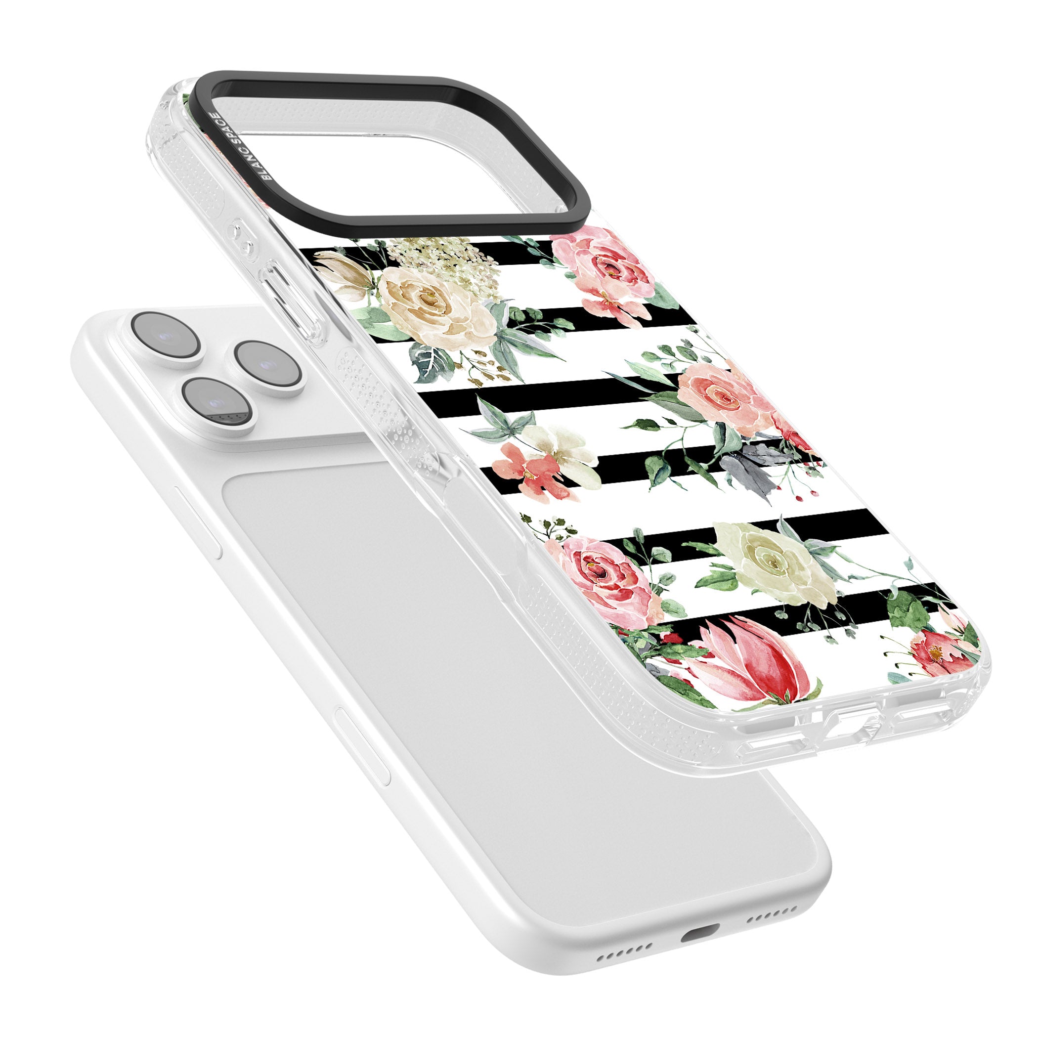 Floral Stripes iPhone 17 Pro Max Impact Air Clear Phone Case Colours