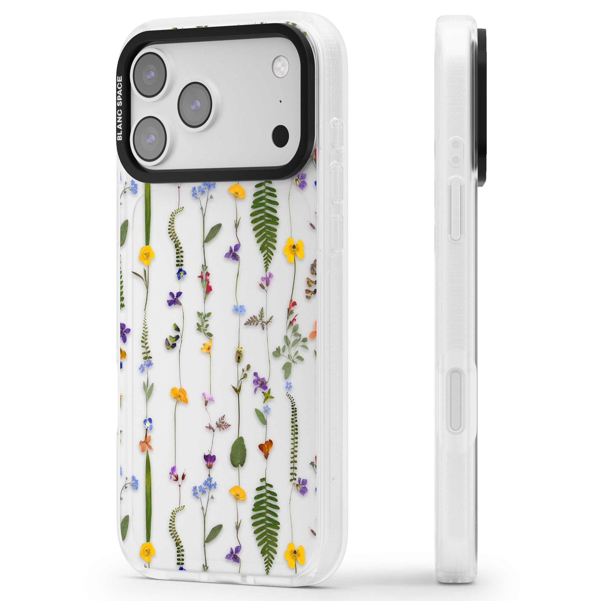Wildflower Chain iPhone 17 Pro Max Impact Air Clear Phone Case Side Profile