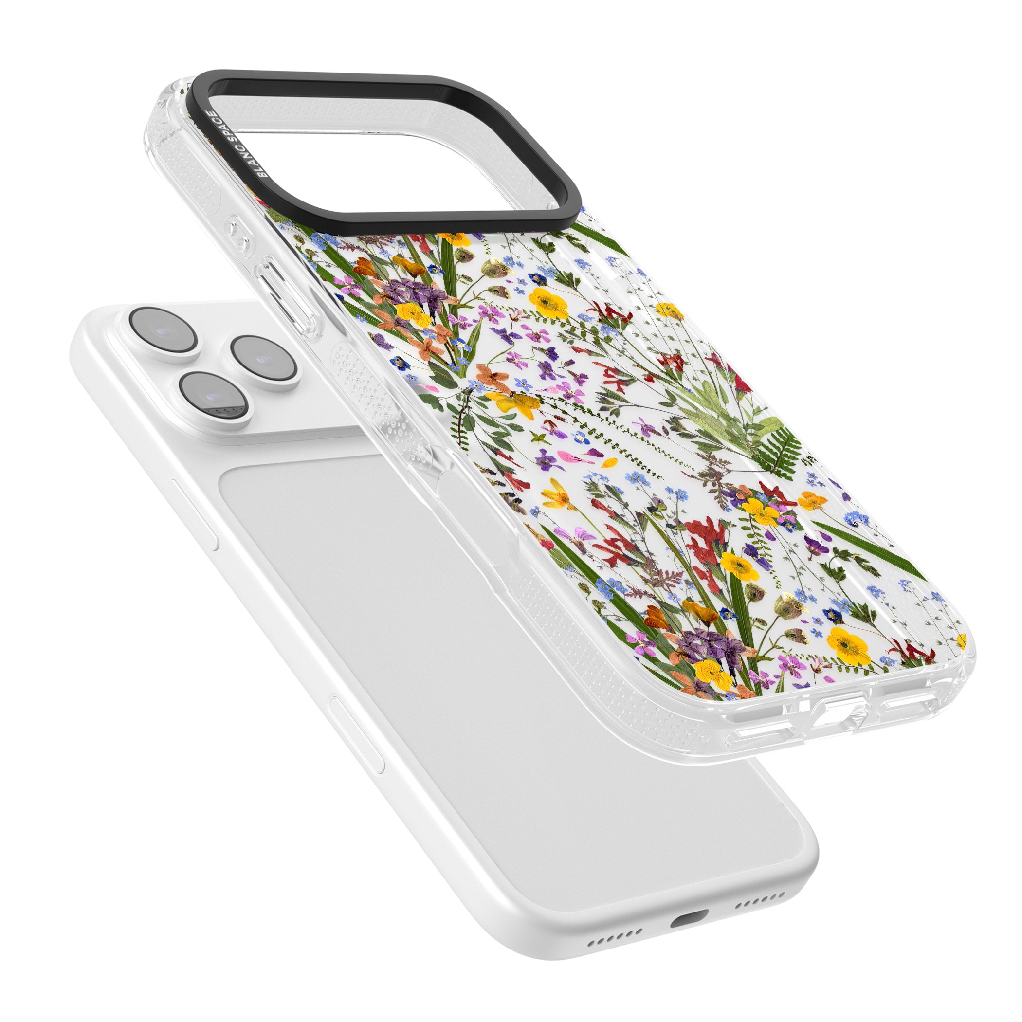 Wildflower & Leaves iPhone 17 Pro Max Impact Air Clear Phone Case Colours