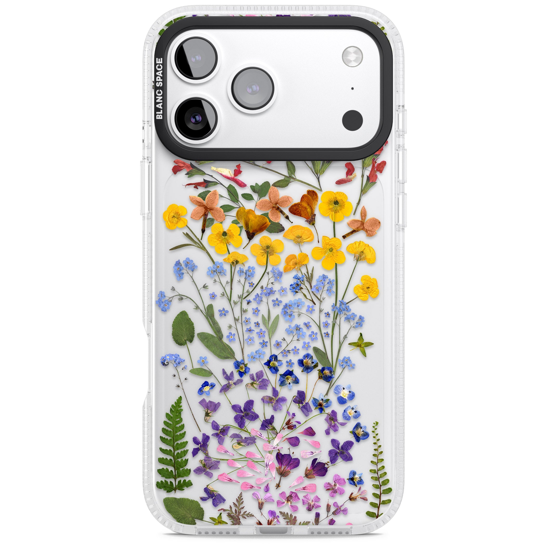 Pressed Wildflower Stripe iPhone 17 Pro Max Impact Air Clear Phone Case