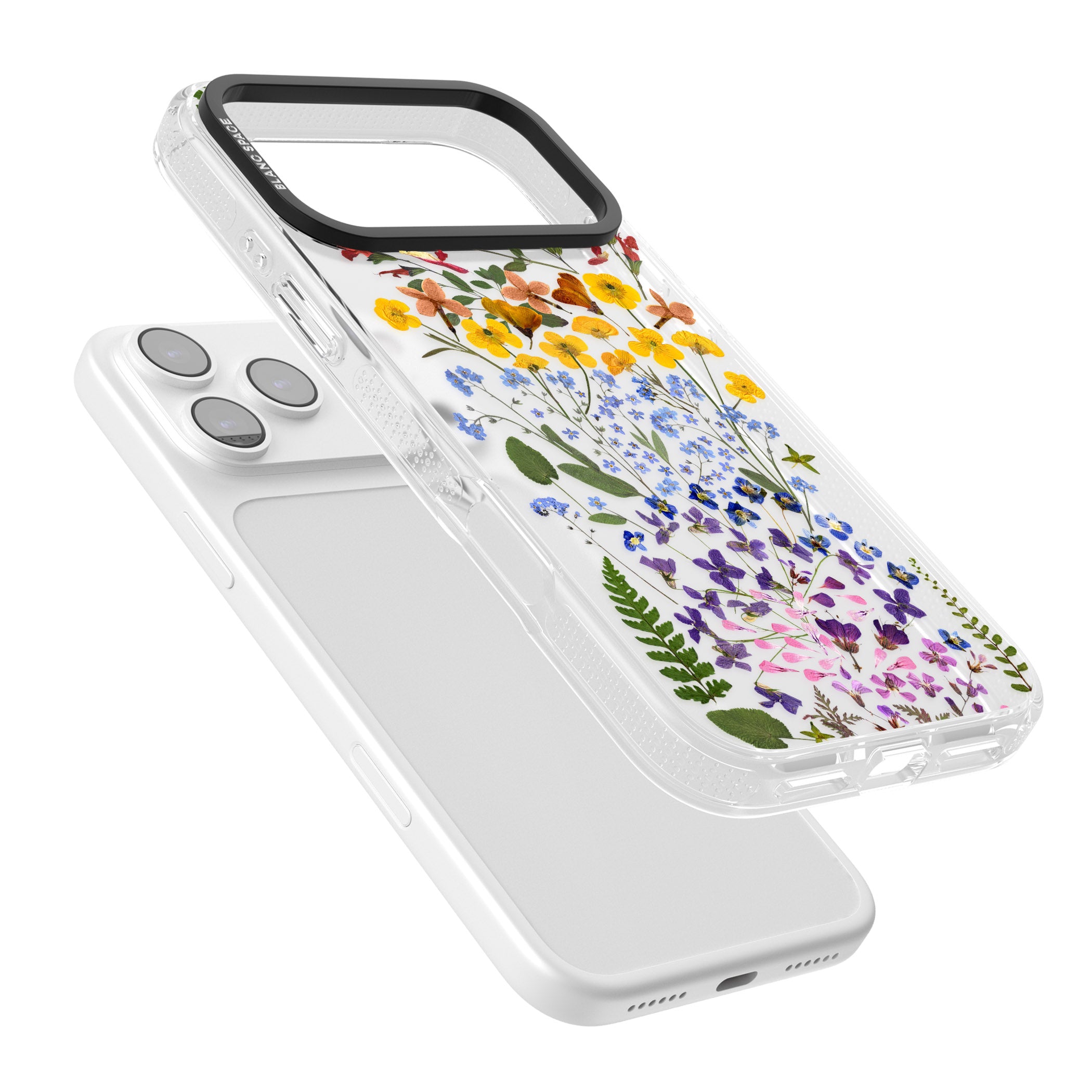 Pressed Wildflower Stripe iPhone 17 Pro Max Impact Air Clear Phone Case Colours