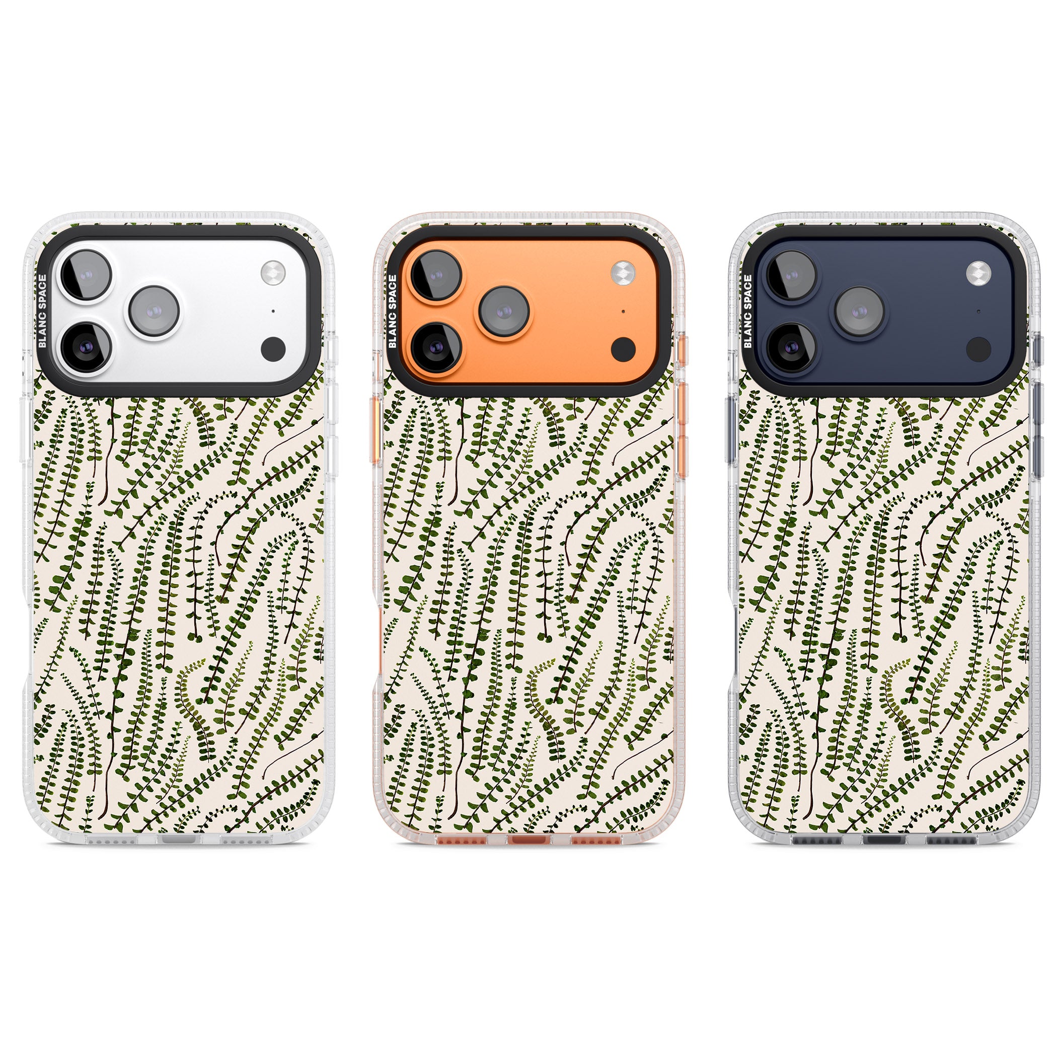 Fern Leaf Pattern iPhone 17 Pro Impact Air Clear Phone Case APT Impact Protection