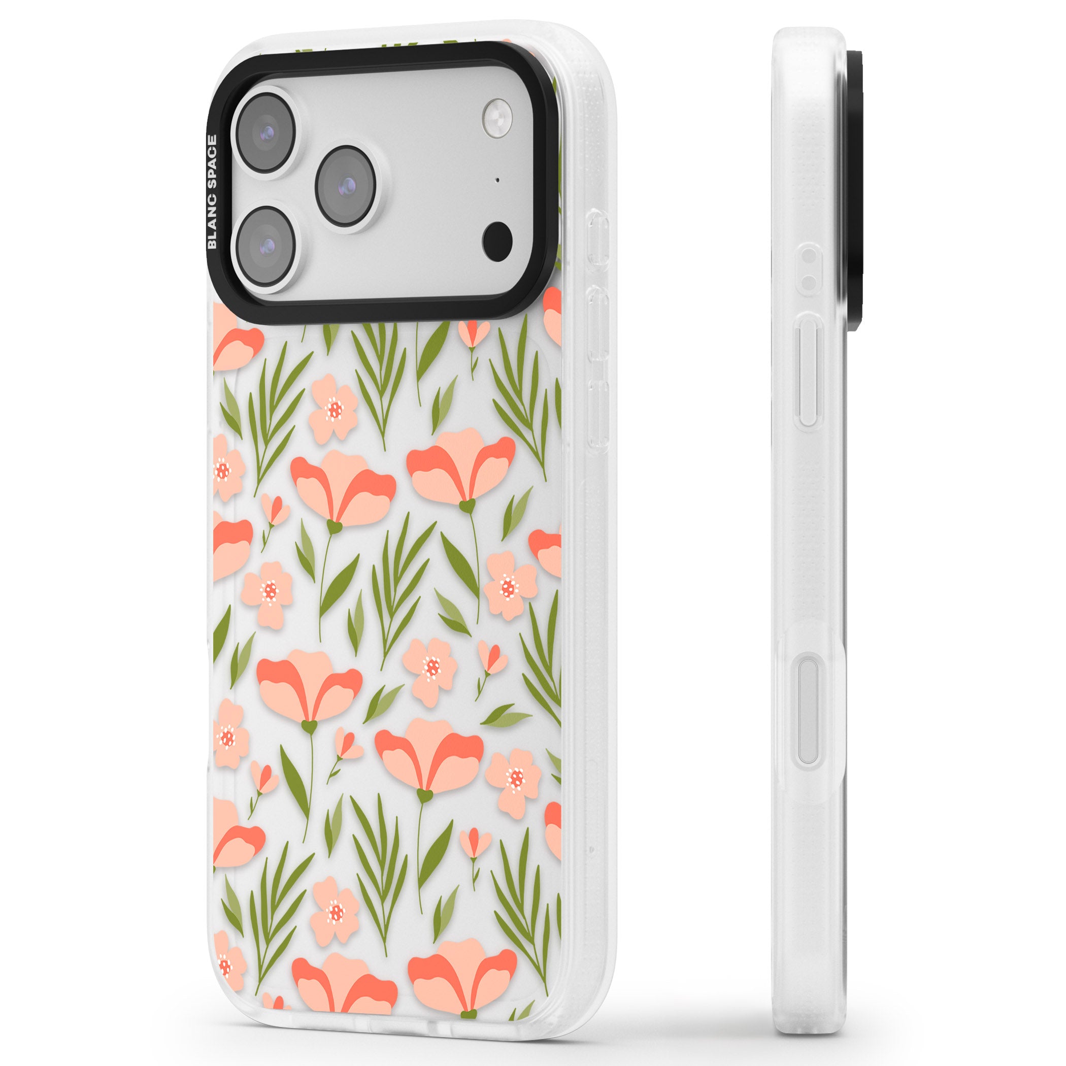 Blossom Bloom iPhone 17 Pro Max Impact Air Clear Phone Case Side Profile