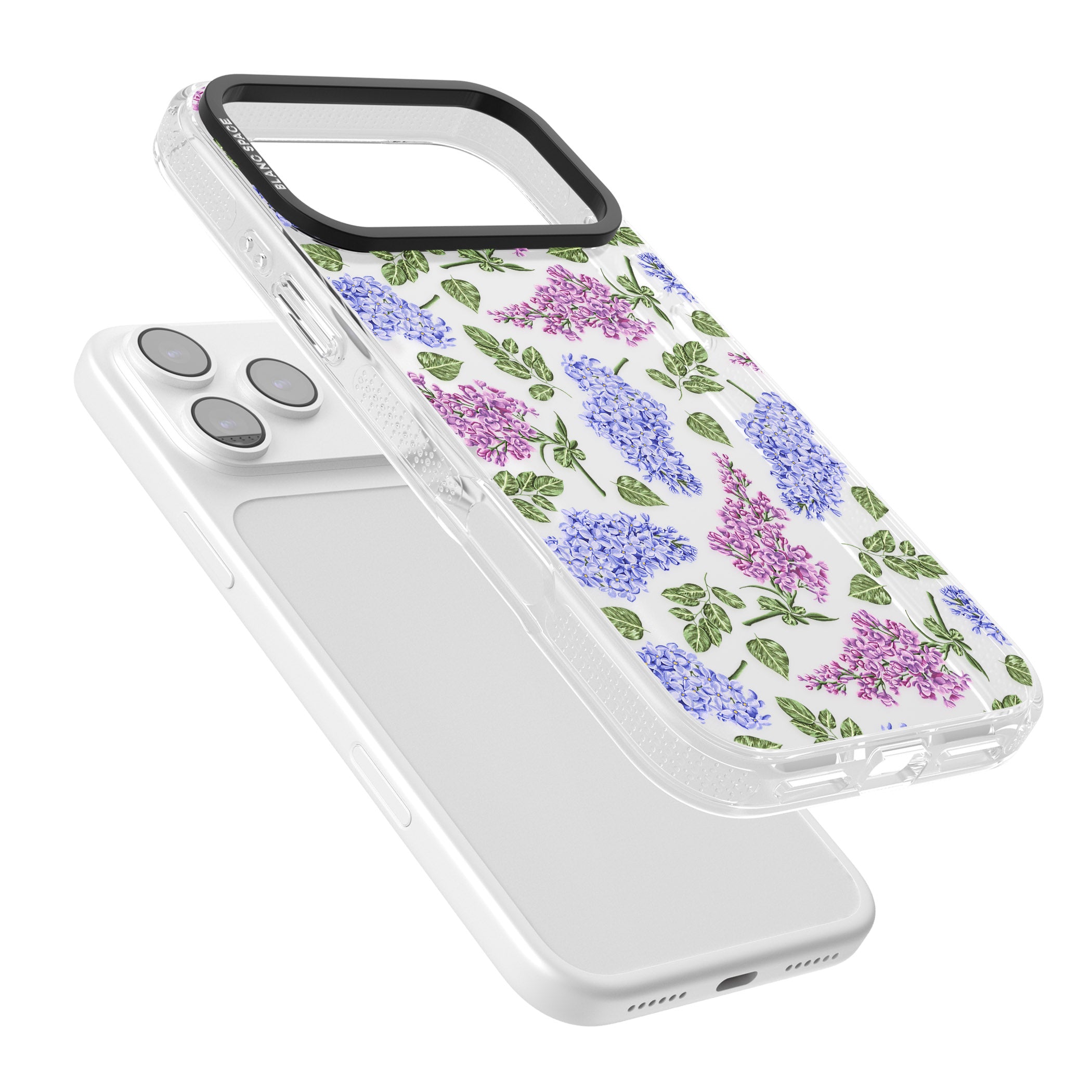 Purple Blossoms Transparent Floral iPhone 17 Pro Max Impact Air Clear Phone Case Colours
