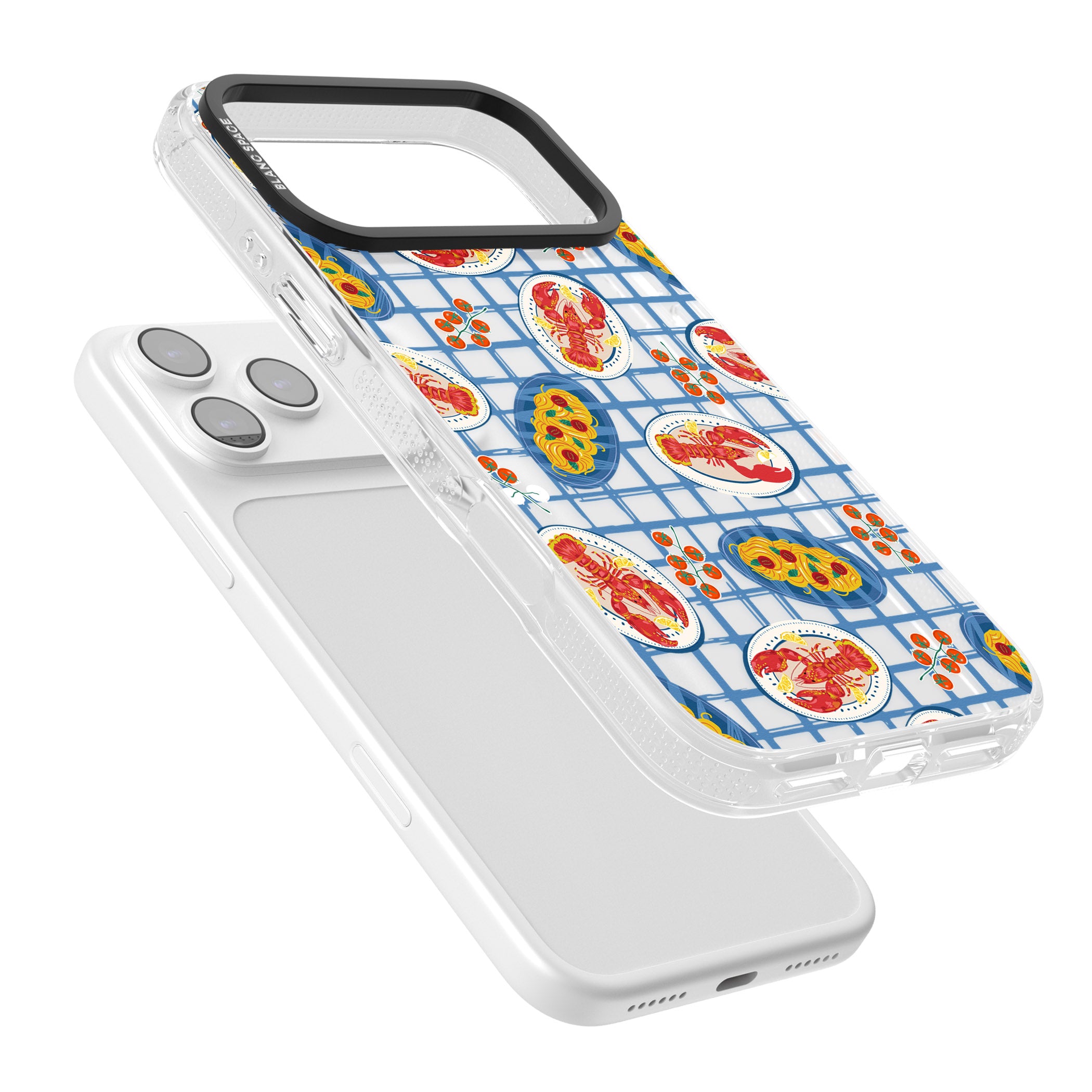 Lobster & Pasta Picnic iPhone 17 Pro Max Impact Air Clear Phone Case Colours