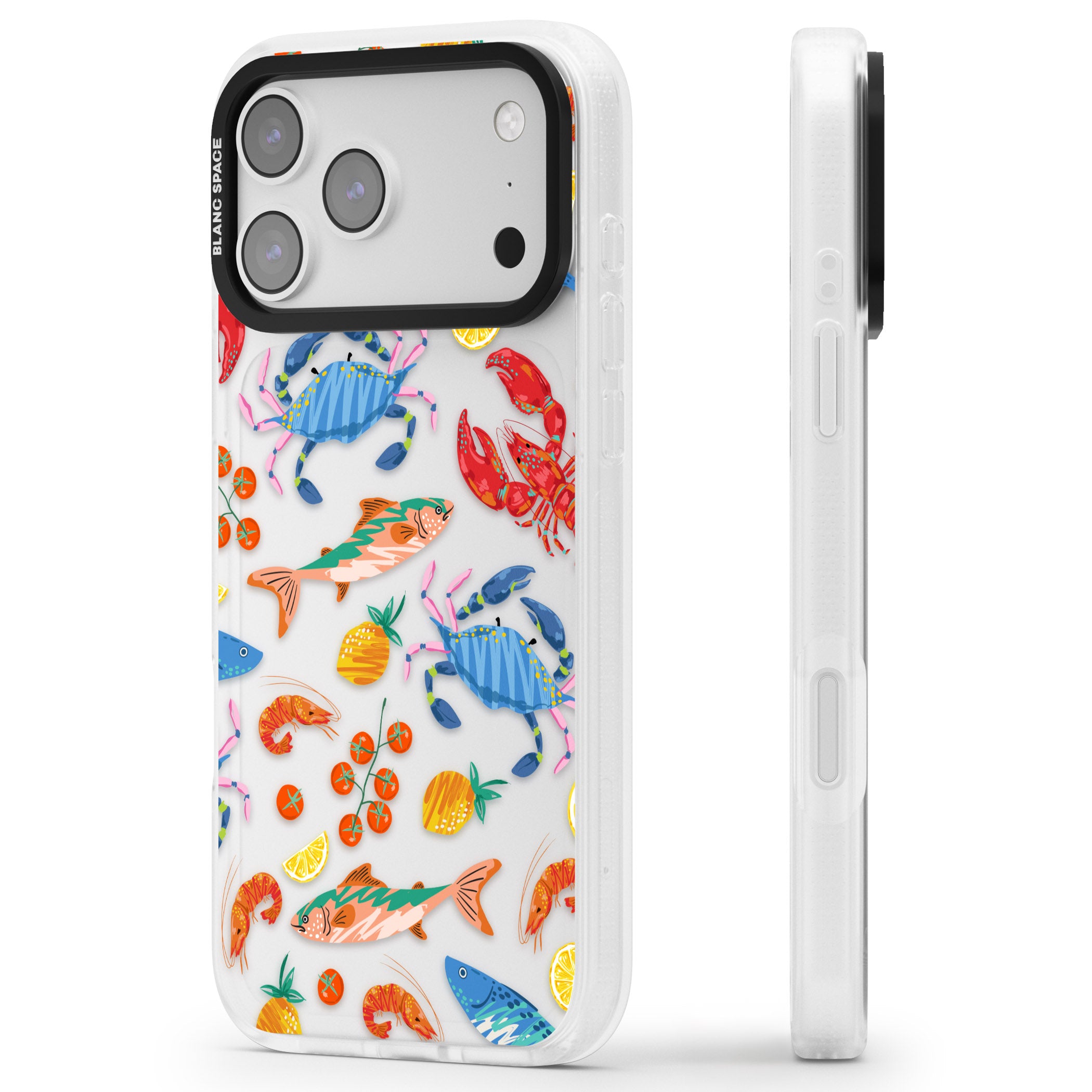 Vibrant Sealife iPhone 17 Pro Max Impact Air Clear Phone Case Side Profile