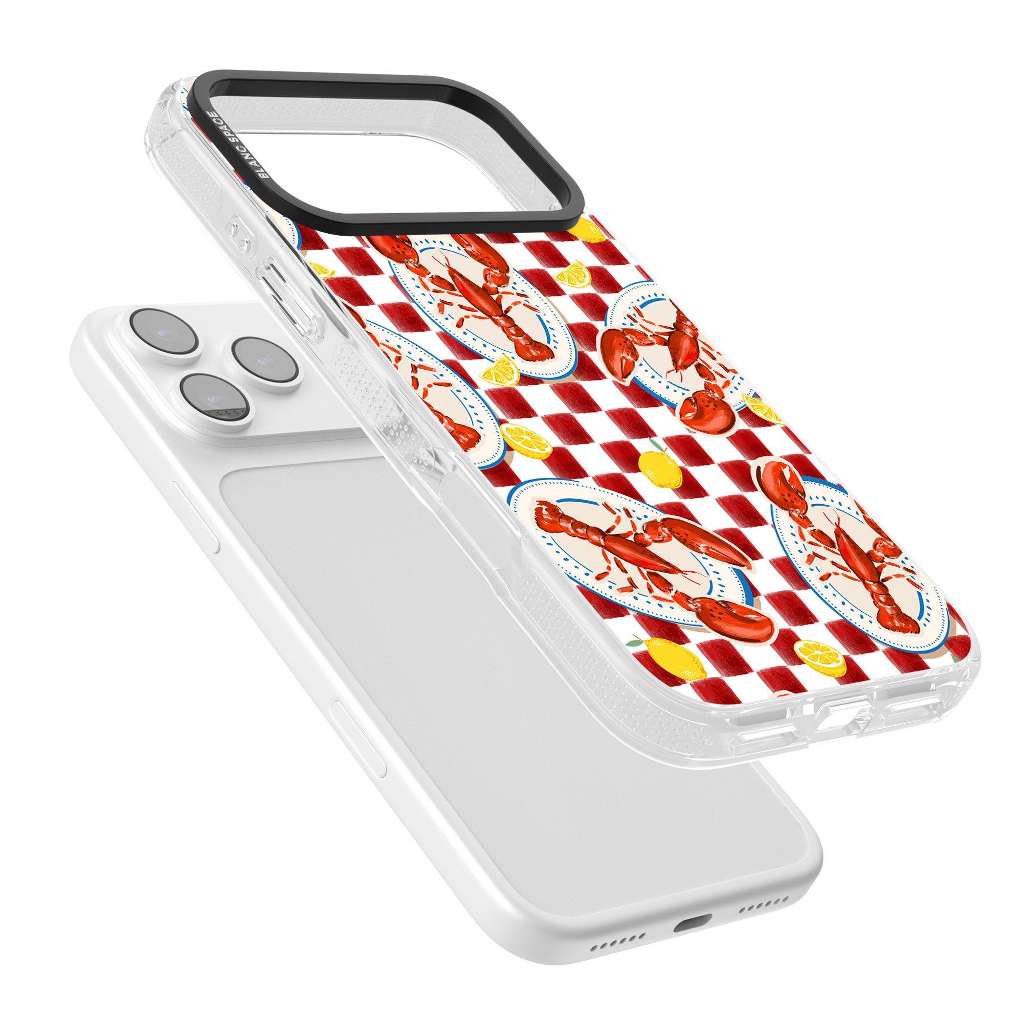 Red Lobster Checkered iPhone 17 Pro Max Impact Air Clear Phone Case Colours