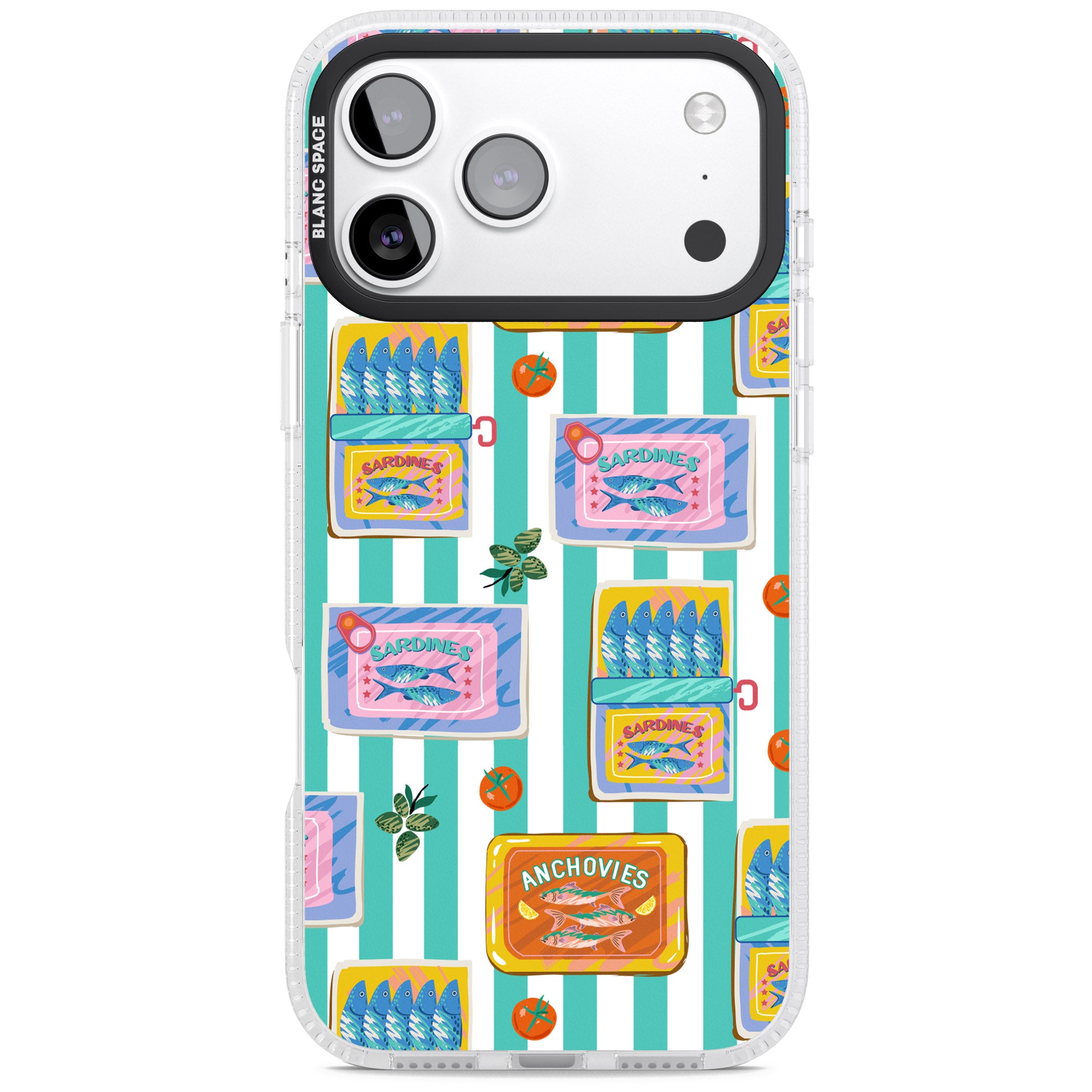 Sardine & Anchovy Stripes iPhone 17 Pro Max Impact Air Clear Phone Case