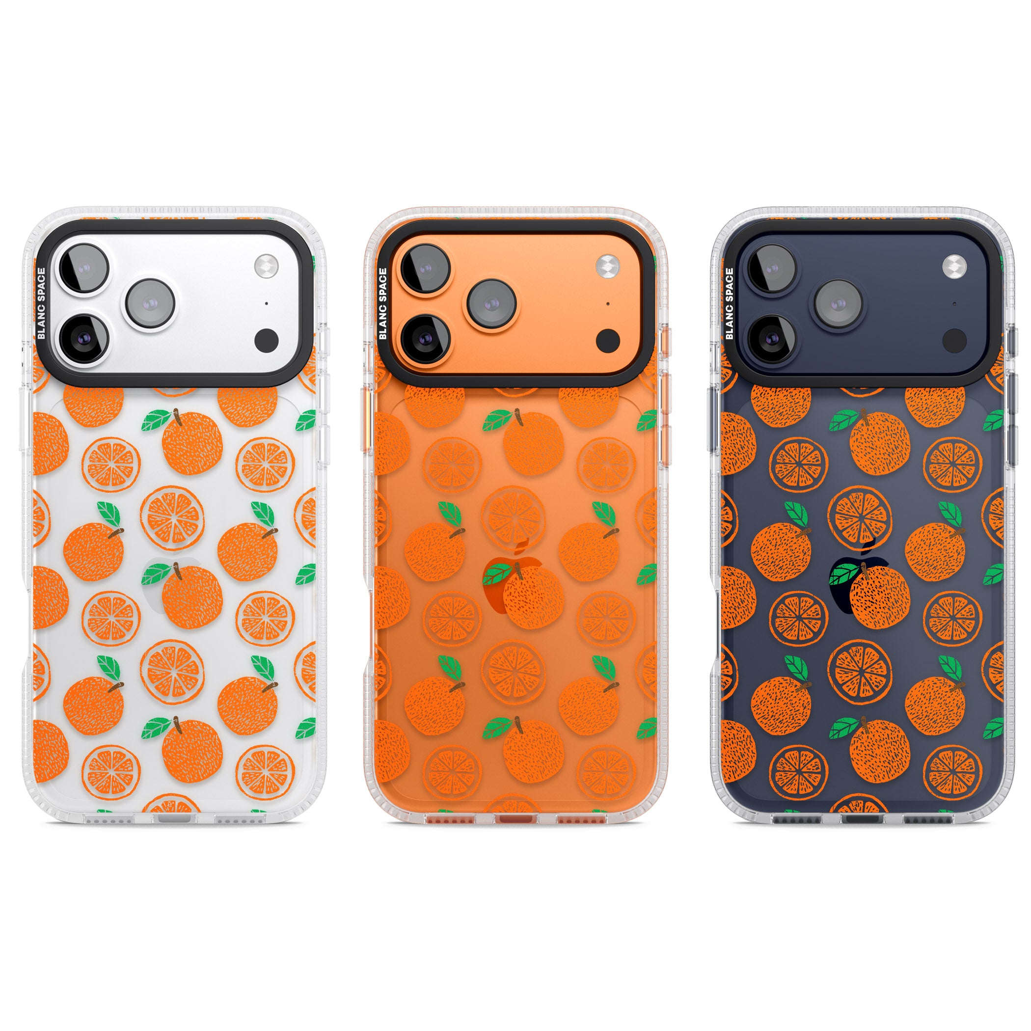 Orange Pattern iPhone 17 Pro Impact Air Clear Phone Case APT Impact Protection