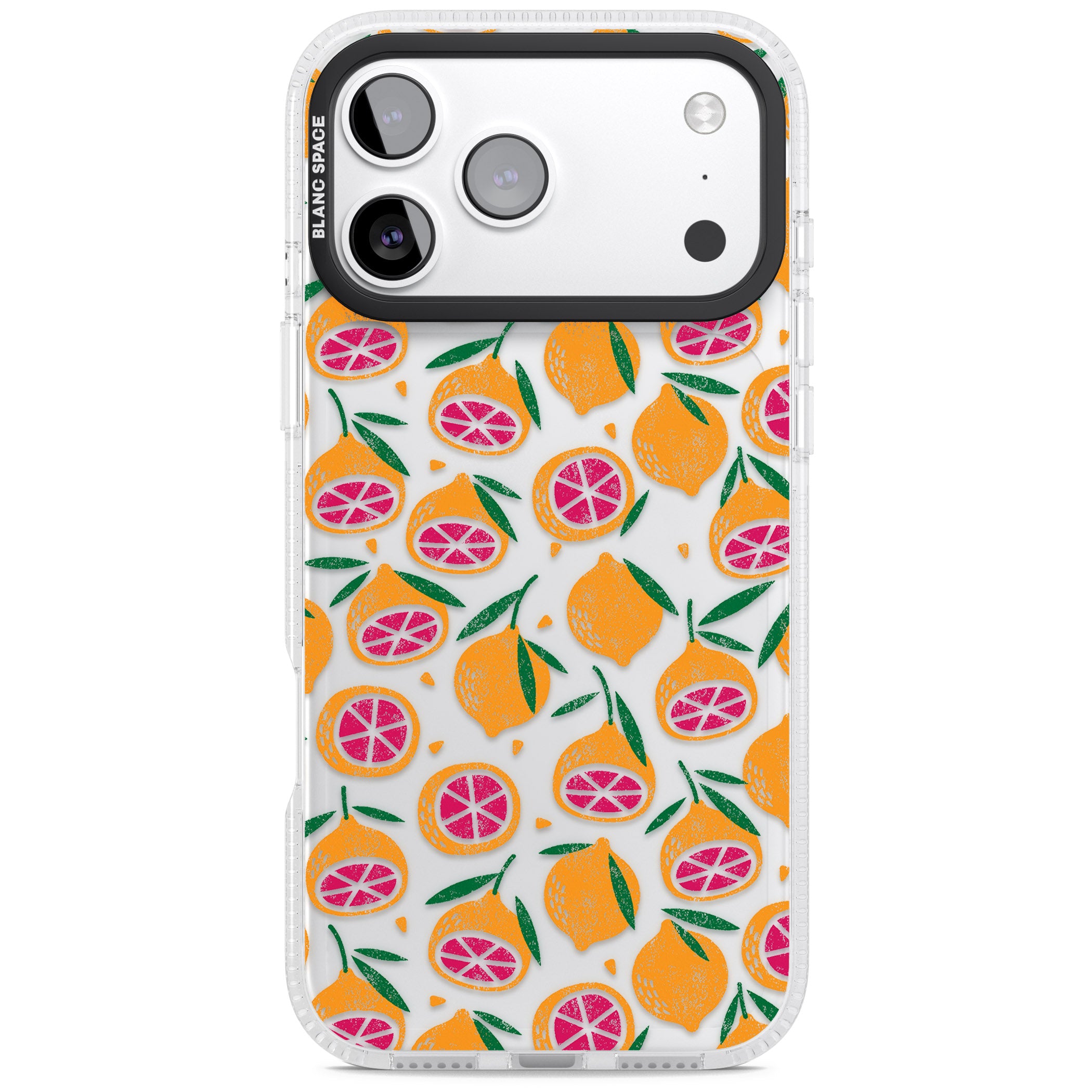 Blood Orange Fruit Pattern Transparent iPhone 17 Pro Max Impact Air Clear Phone Case