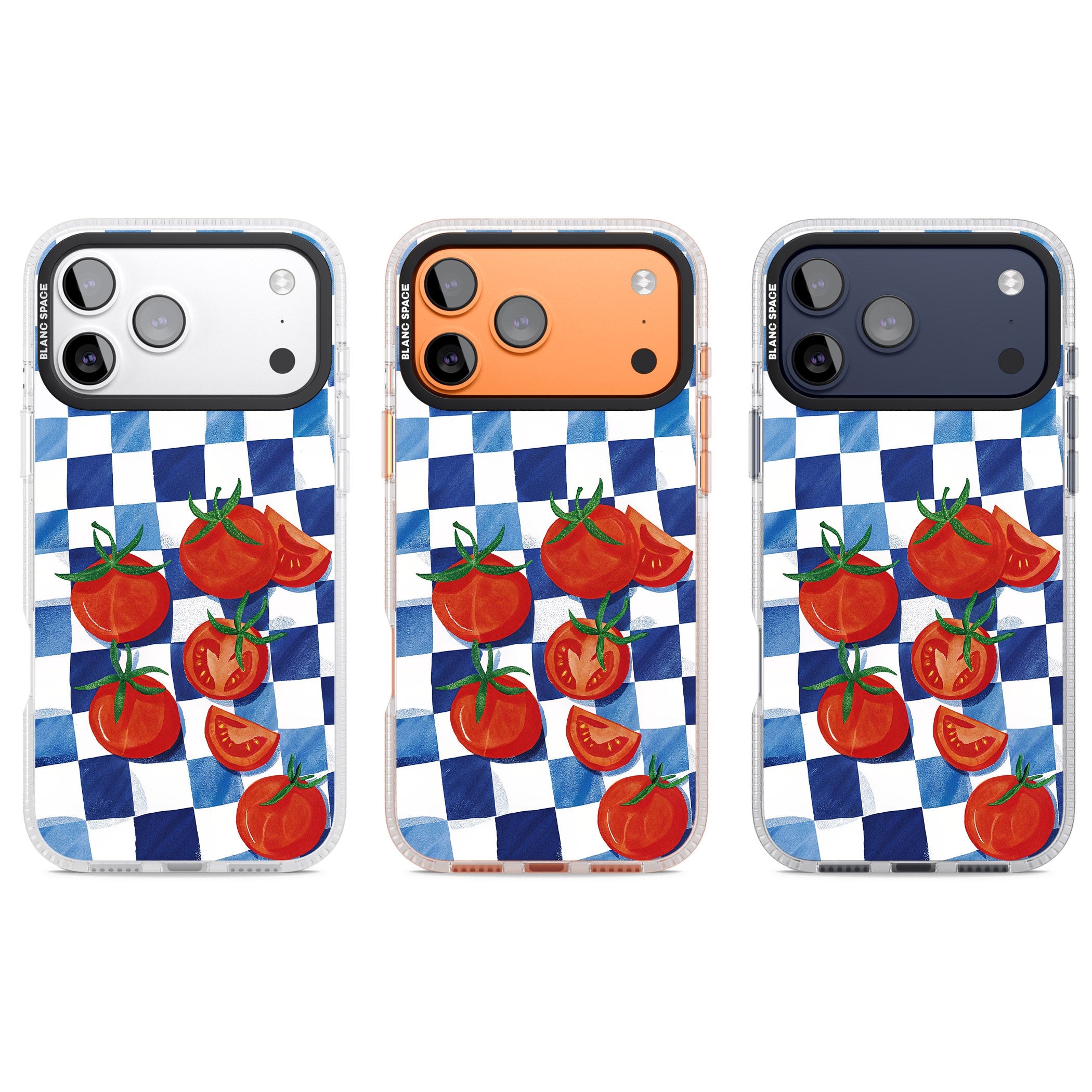 Blue Picnic Blanket & Tomatoes iPhone 17 Pro Impact Air Clear Phone Case APT Impact Protection