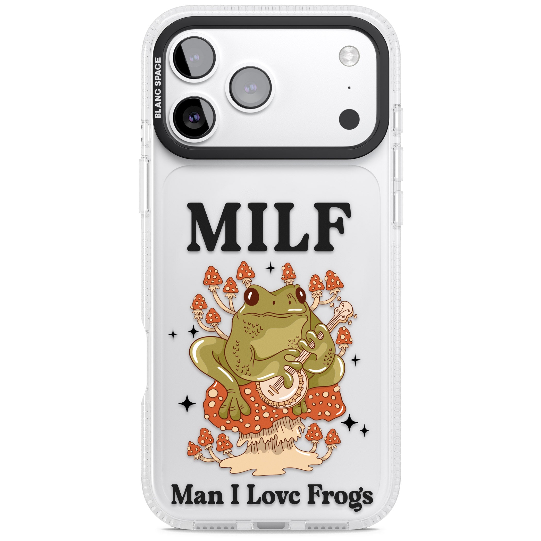 Man I Love Frogs iPhone 17 Pro Max Impact Air Clear Phone Case