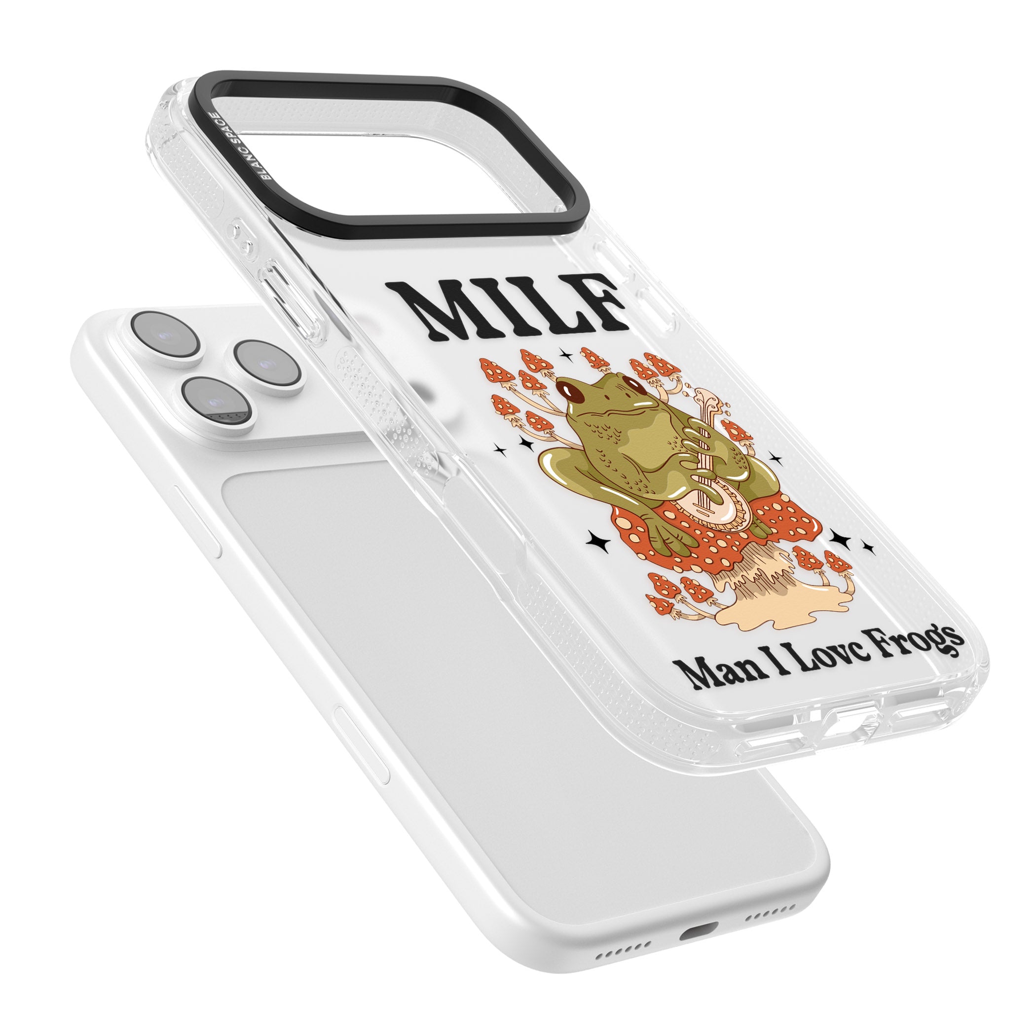 Man I Love Frogs iPhone 17 Pro Max Impact Air Clear Phone Case Colours