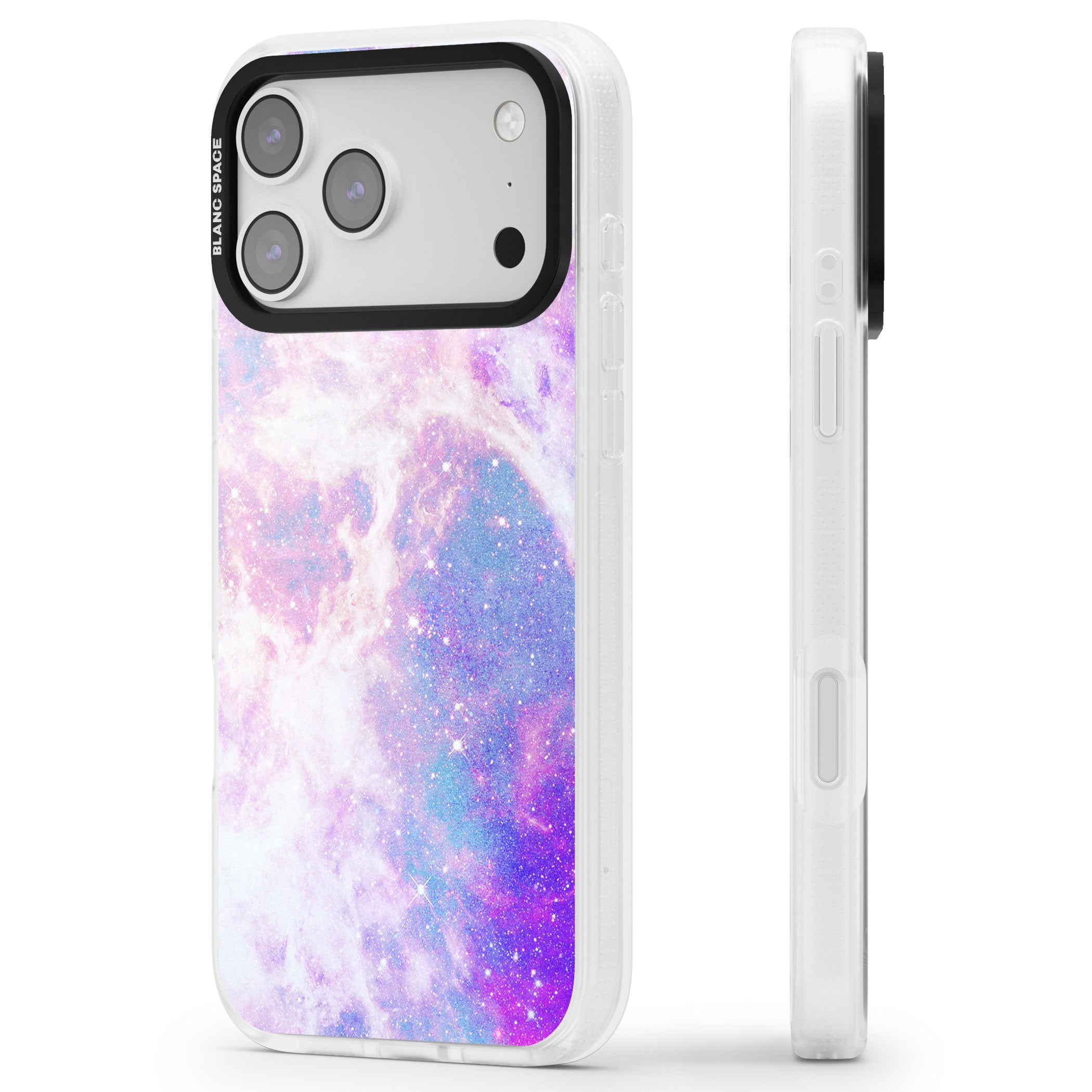 Pastel Galaxy iPhone 17 Pro Max Impact Air Clear Phone Case Side Profile