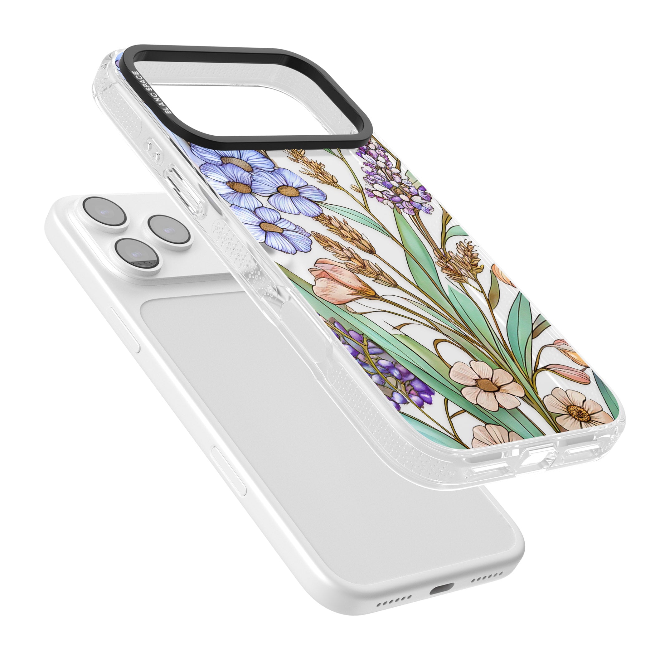 Glass Lavenders & Daisies iPhone 17 Pro Max Impact Air Clear Phone Case Colours