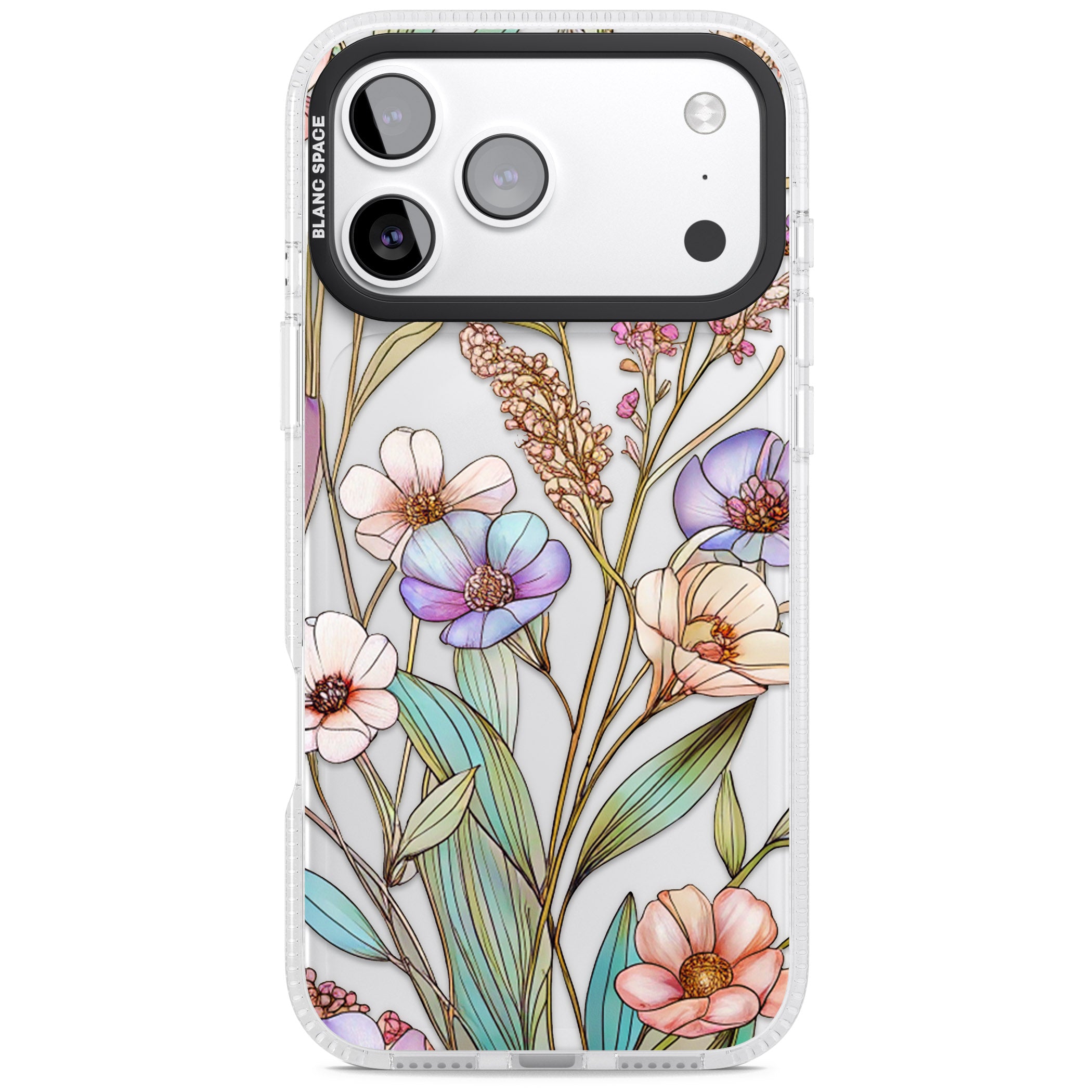 Glass Summer Flowers iPhone 17 Pro Max Impact Air Clear Phone Case
