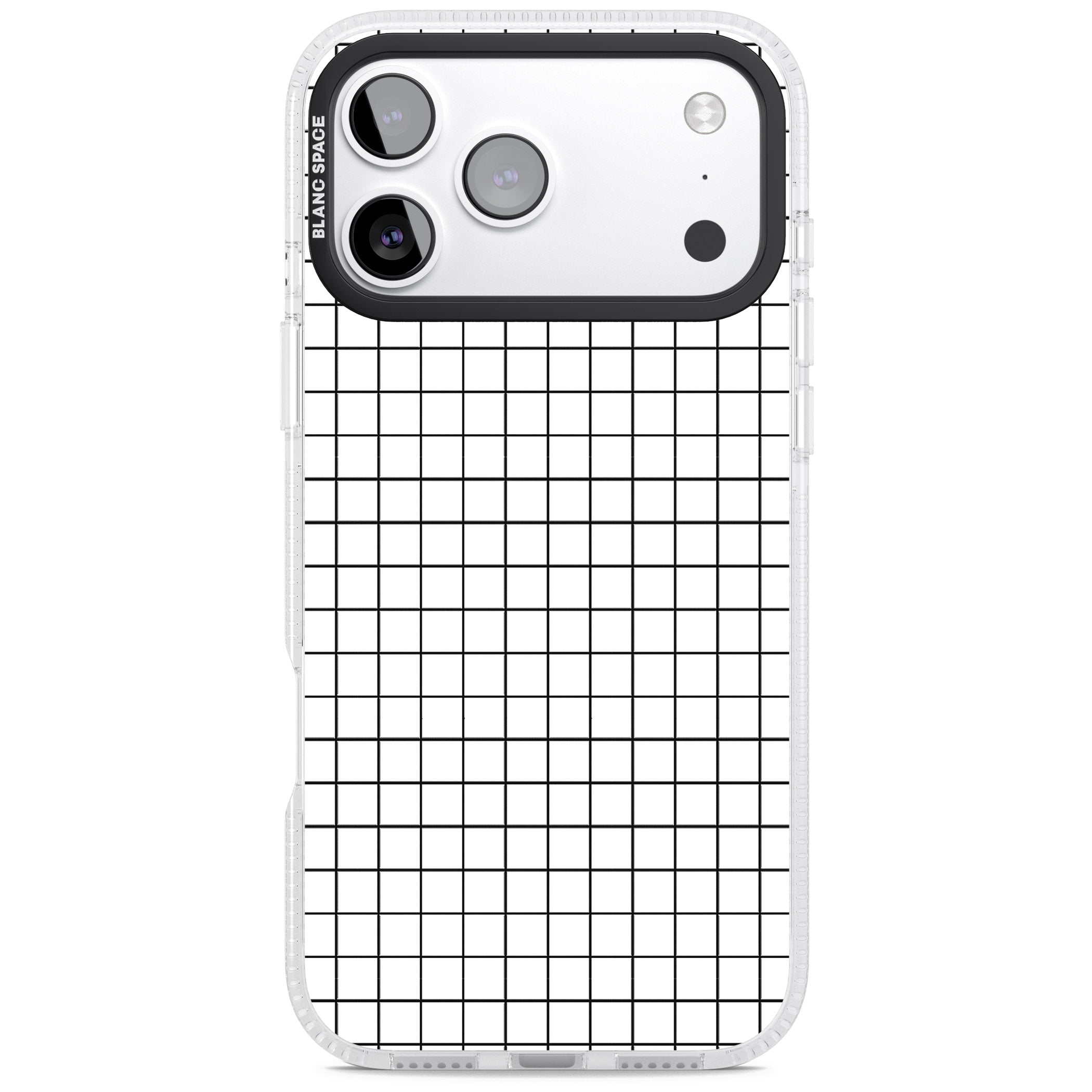 Minimal Black Grid iPhone 17 Pro Max Impact Air Clear Phone Case