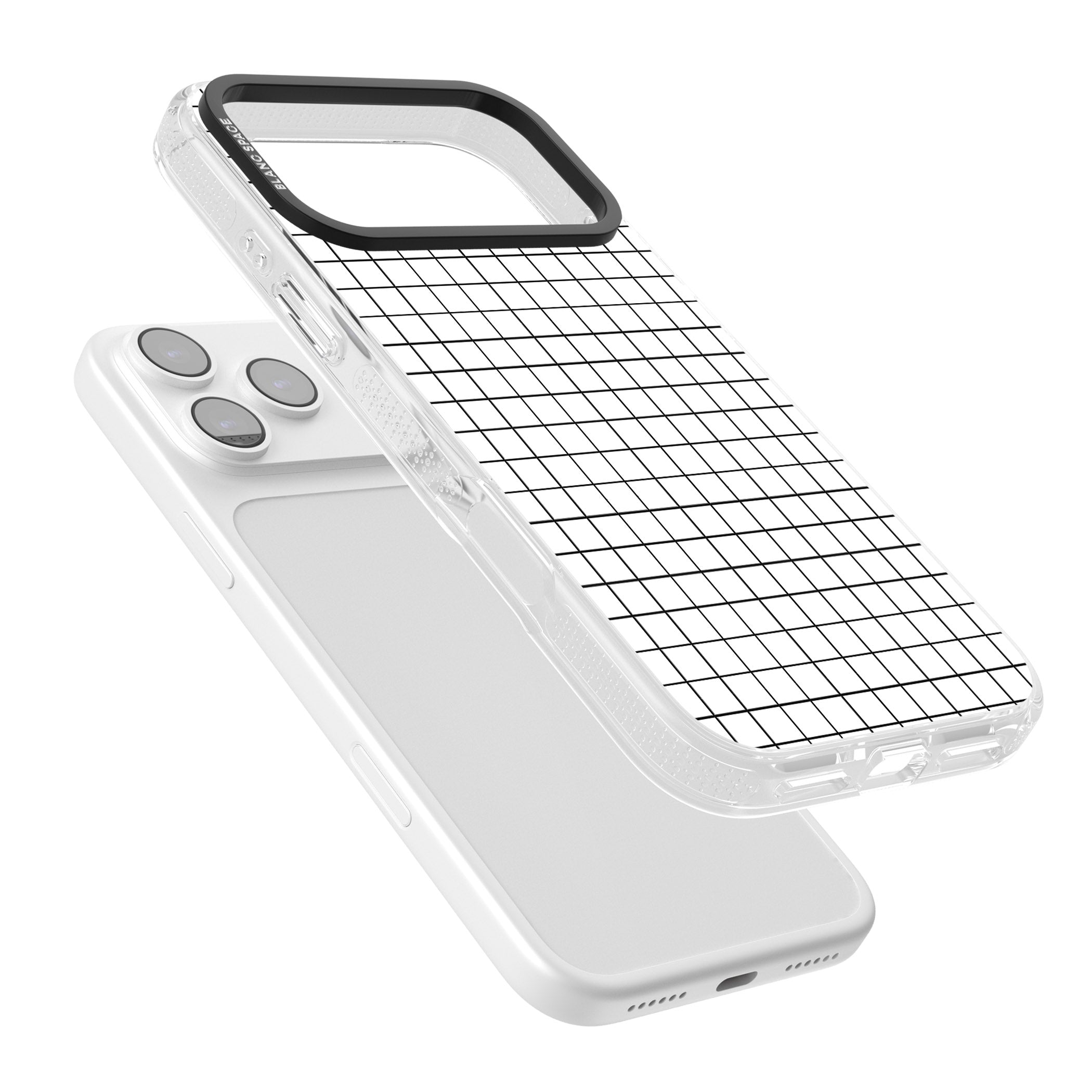 Minimal Black Grid iPhone 17 Pro Max Impact Air Clear Phone Case Colours