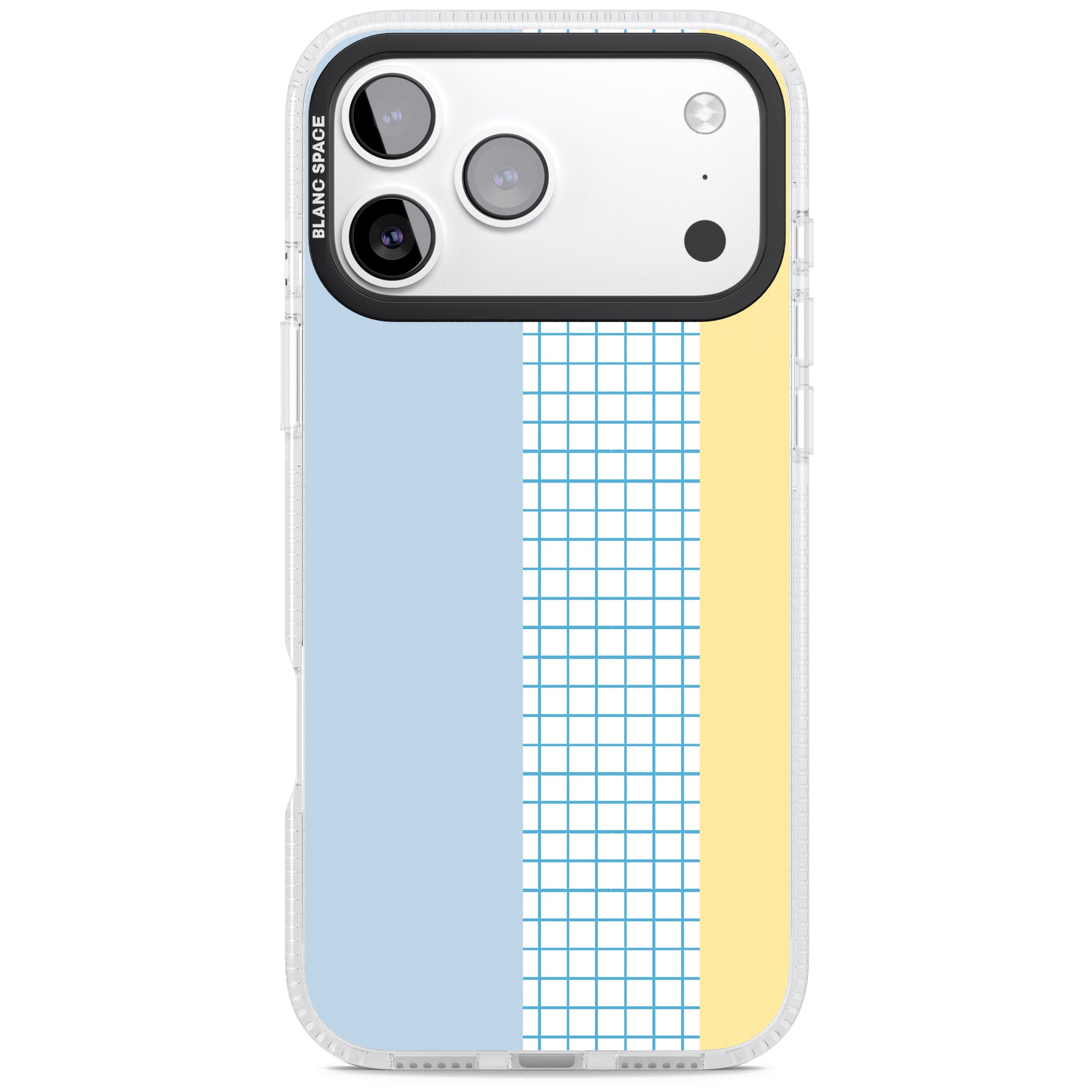 Abstract Grid Blue & Yellow iPhone 17 Pro Max Impact Air Clear Phone Case