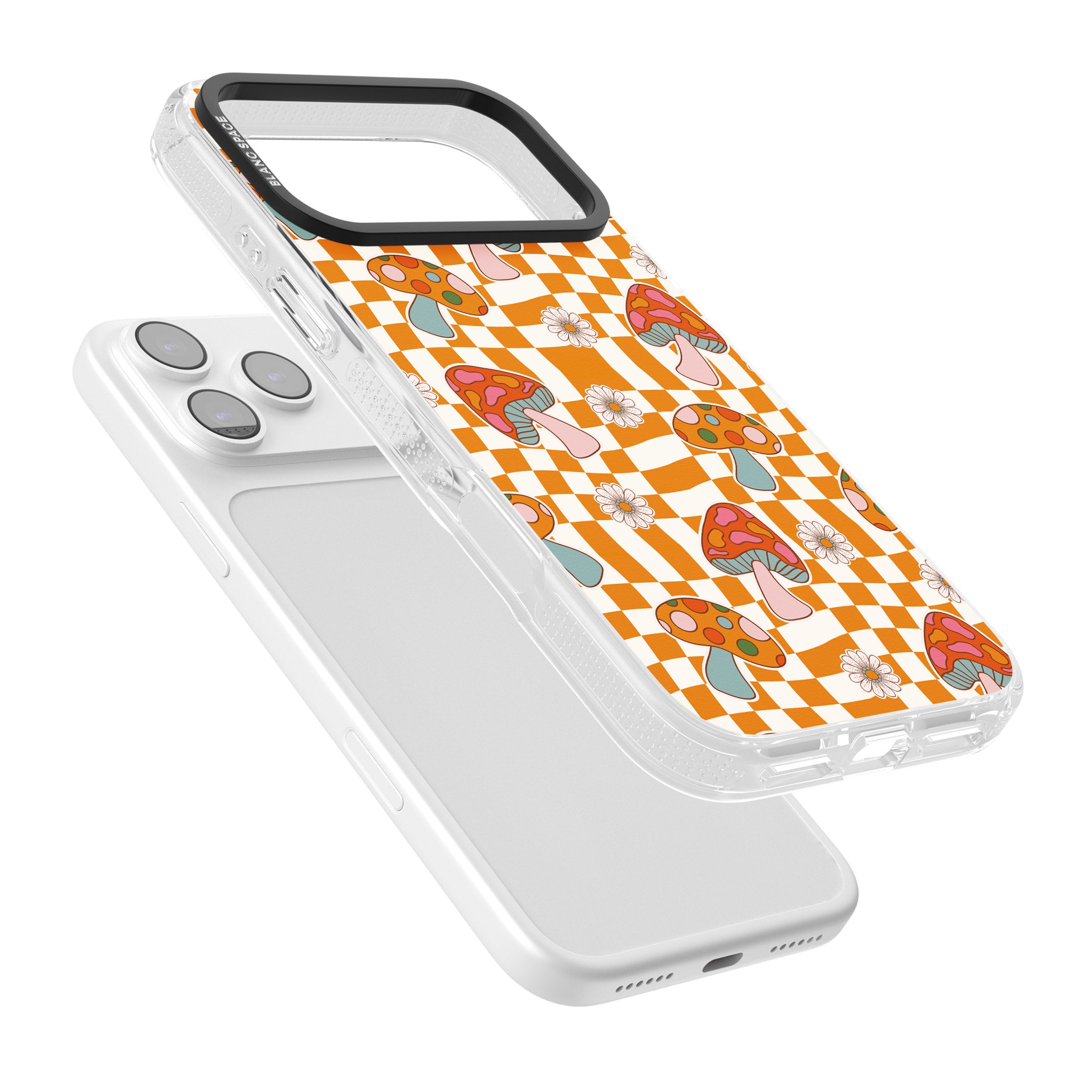 Wavy Checked Shrooms iPhone 17 Pro Max Impact Air Clear Phone Case Colours