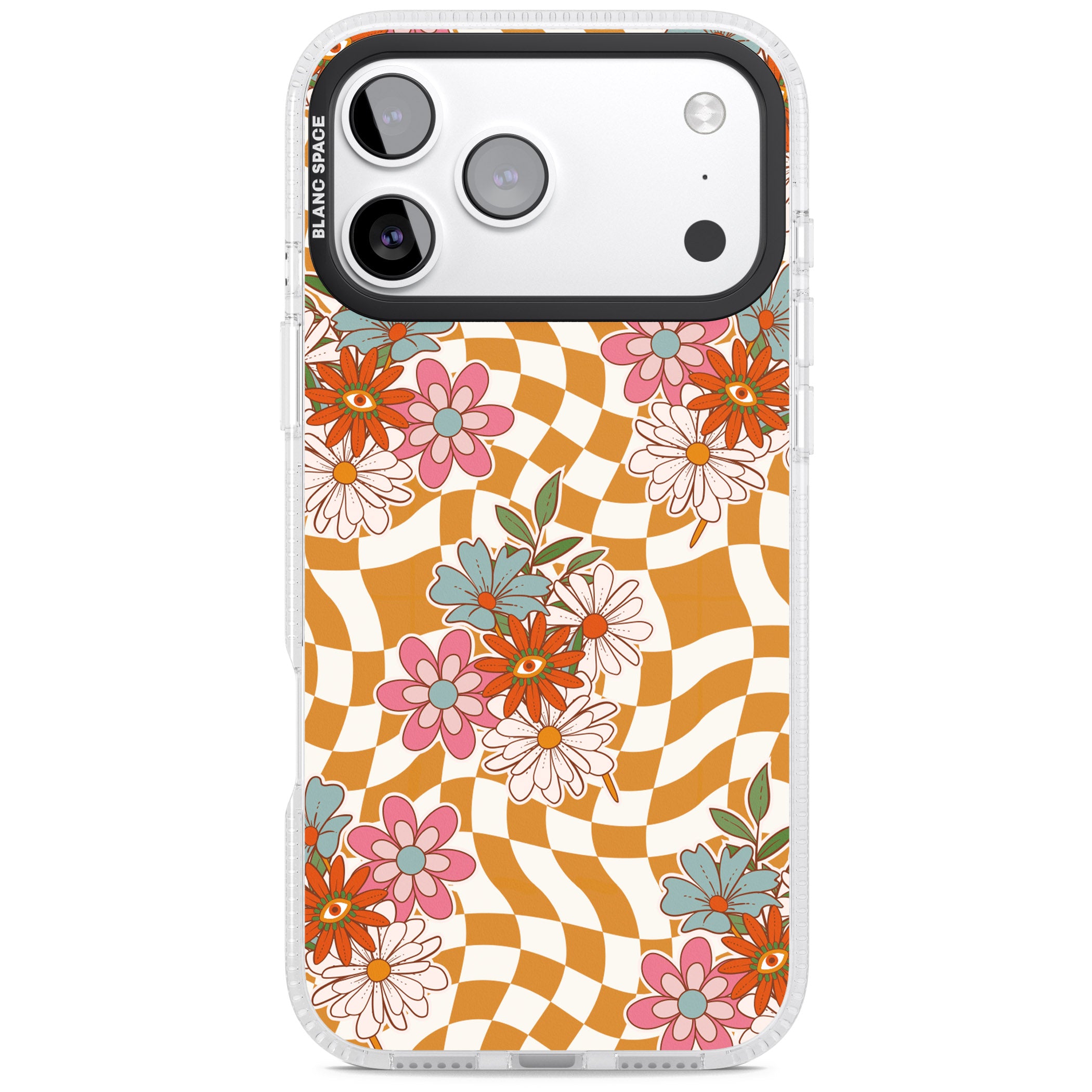 Wavy Checked Bloom iPhone 17 Pro Max Impact Air Clear Phone Case