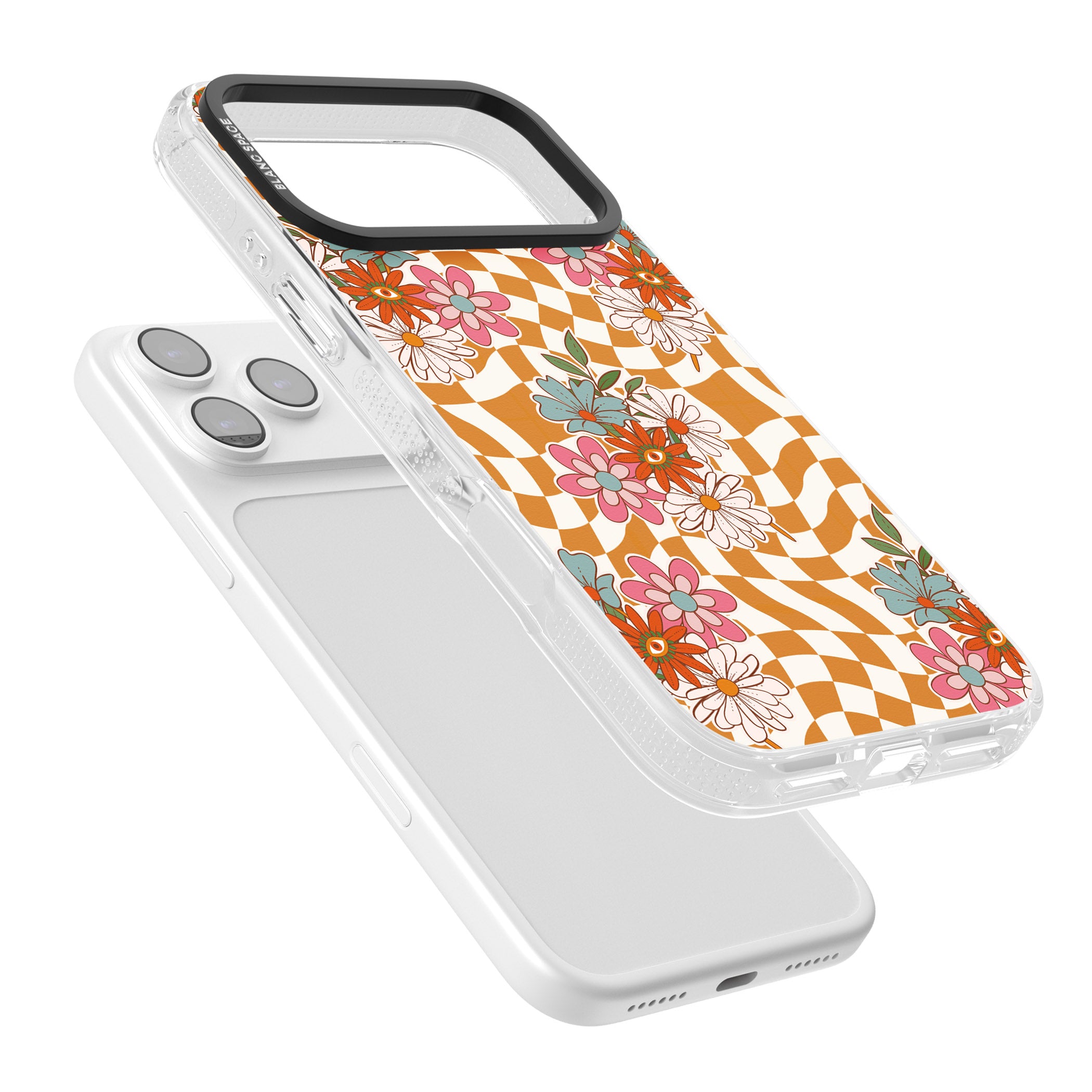 Wavy Checked Bloom iPhone 17 Pro Max Impact Air Clear Phone Case Colours