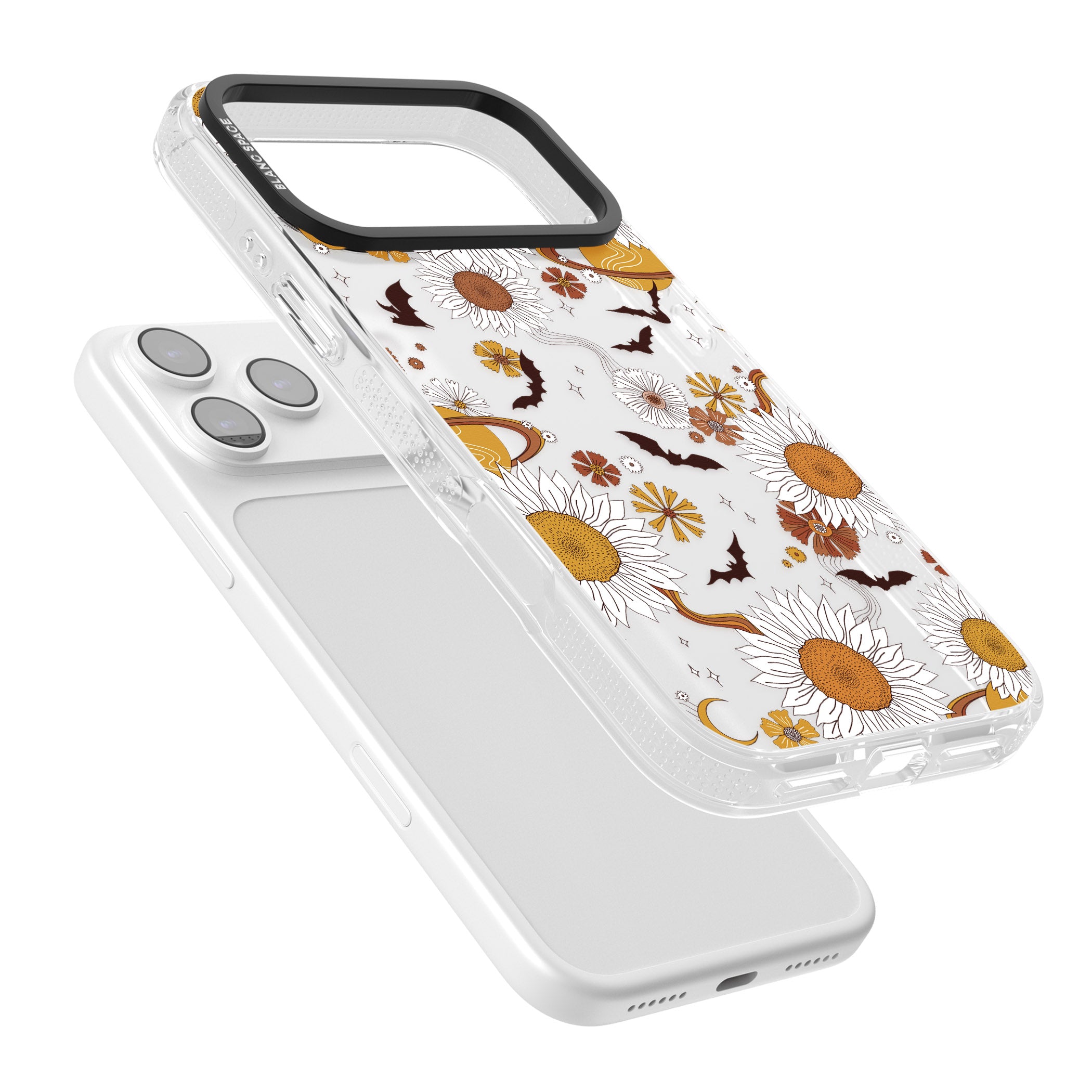 Halloween Bats And Planets iPhone 17 Pro Max Impact Air Clear Phone Case Colours