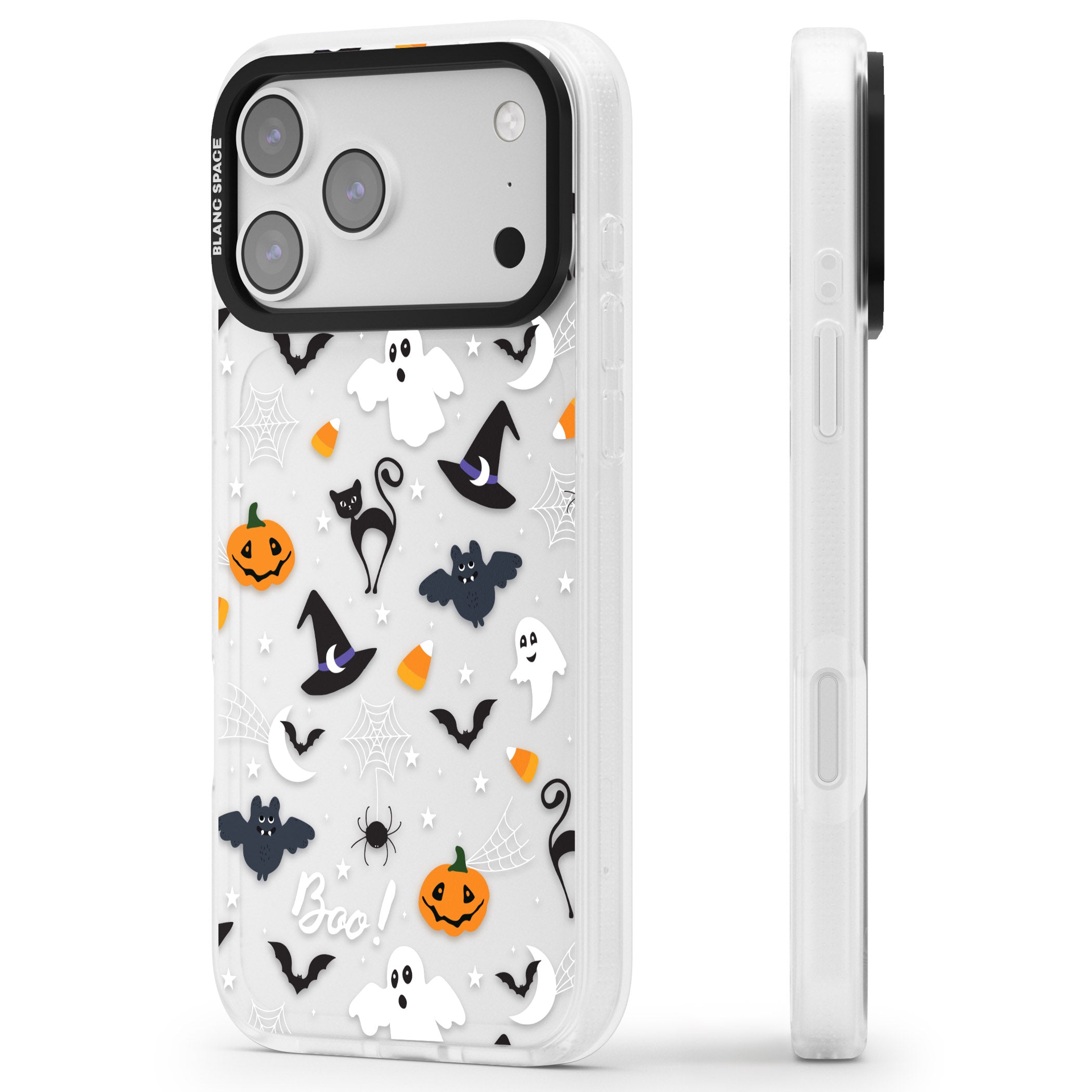 Halloween Mix Pattern iPhone 17 Pro Max Impact Air Clear Phone Case Side Profile