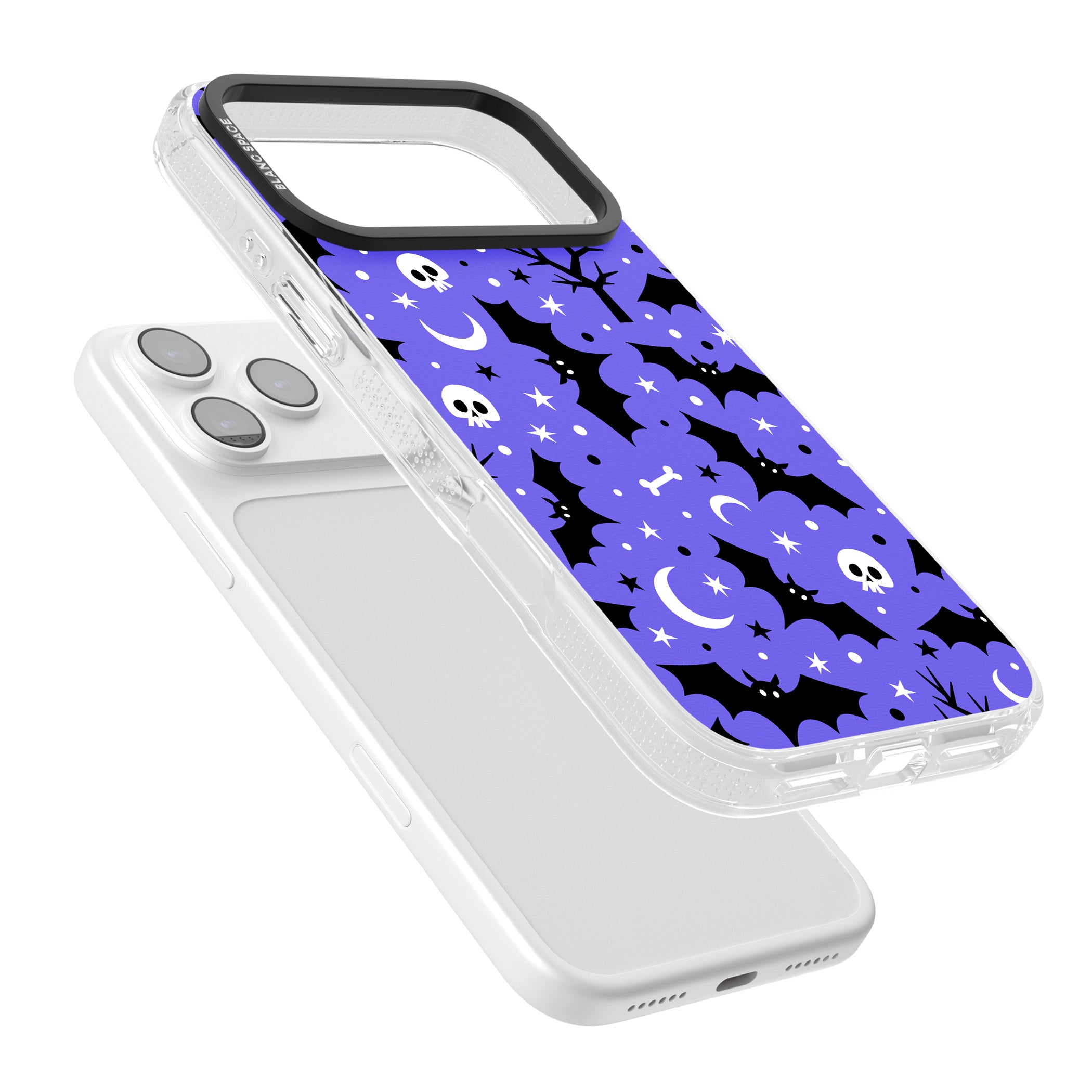 Bats N' Bones Pattern iPhone 17 Pro Max Impact Air Clear Phone Case Colours