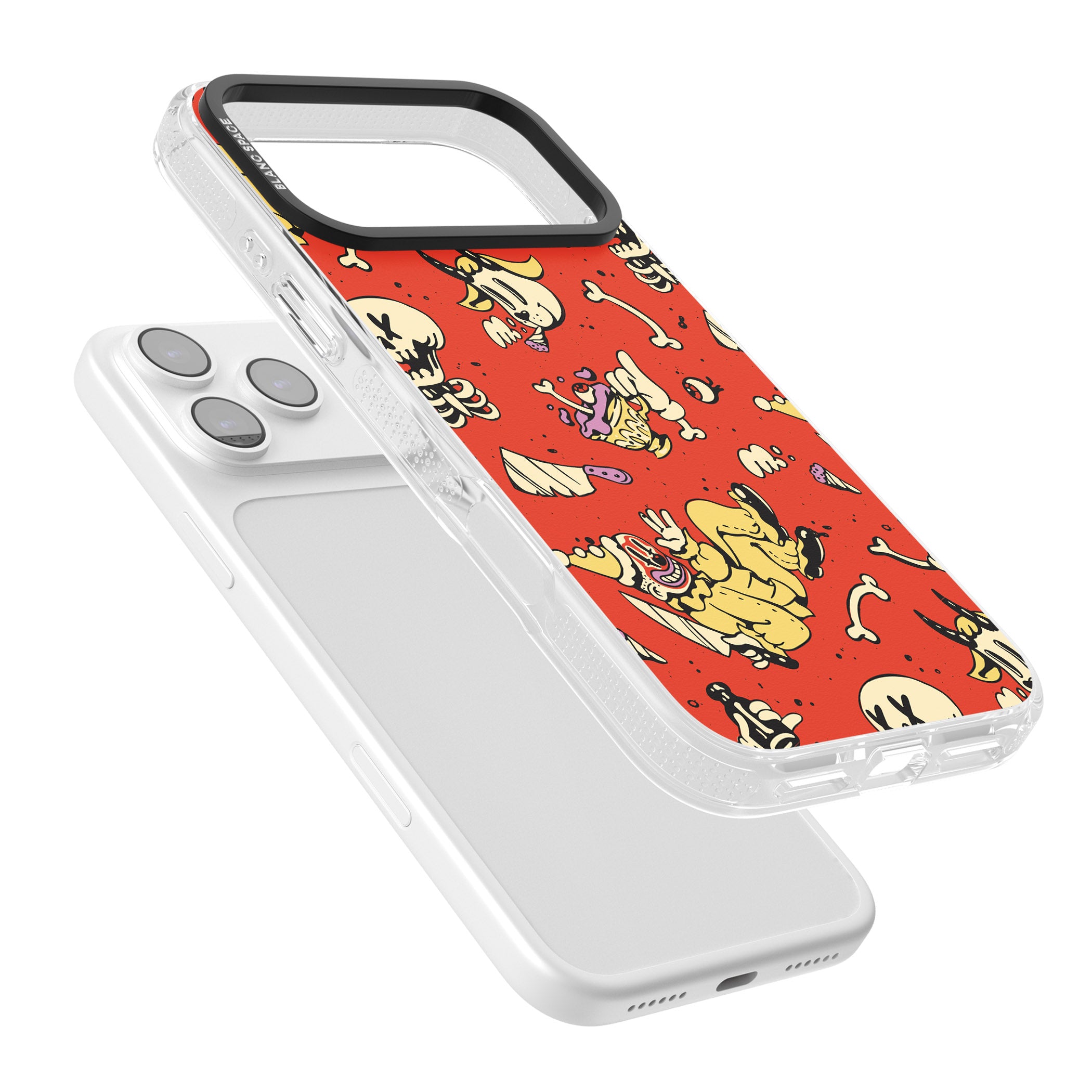 Red Retro Halloween Pattern iPhone 17 Pro Max Impact Air Clear Phone Case Colours