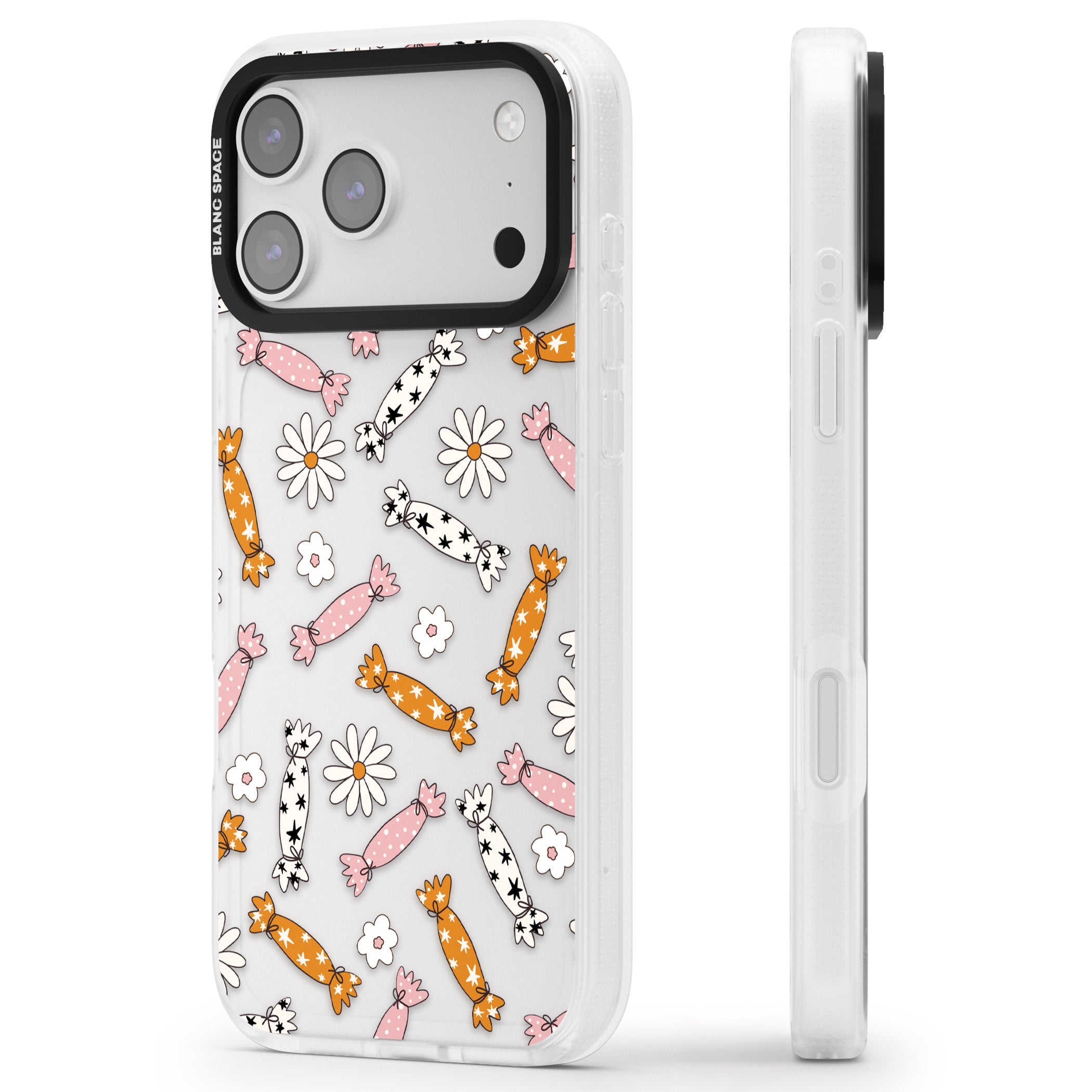 Floral Candy iPhone 17 Pro Max Impact Air Clear Phone Case Side Profile