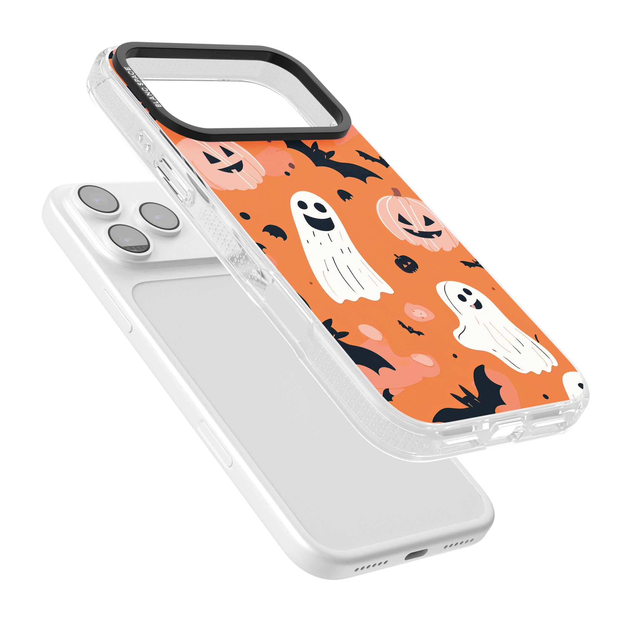 Orange Halloween Pattern iPhone 17 Pro Max Impact Air Clear Phone Case Colours