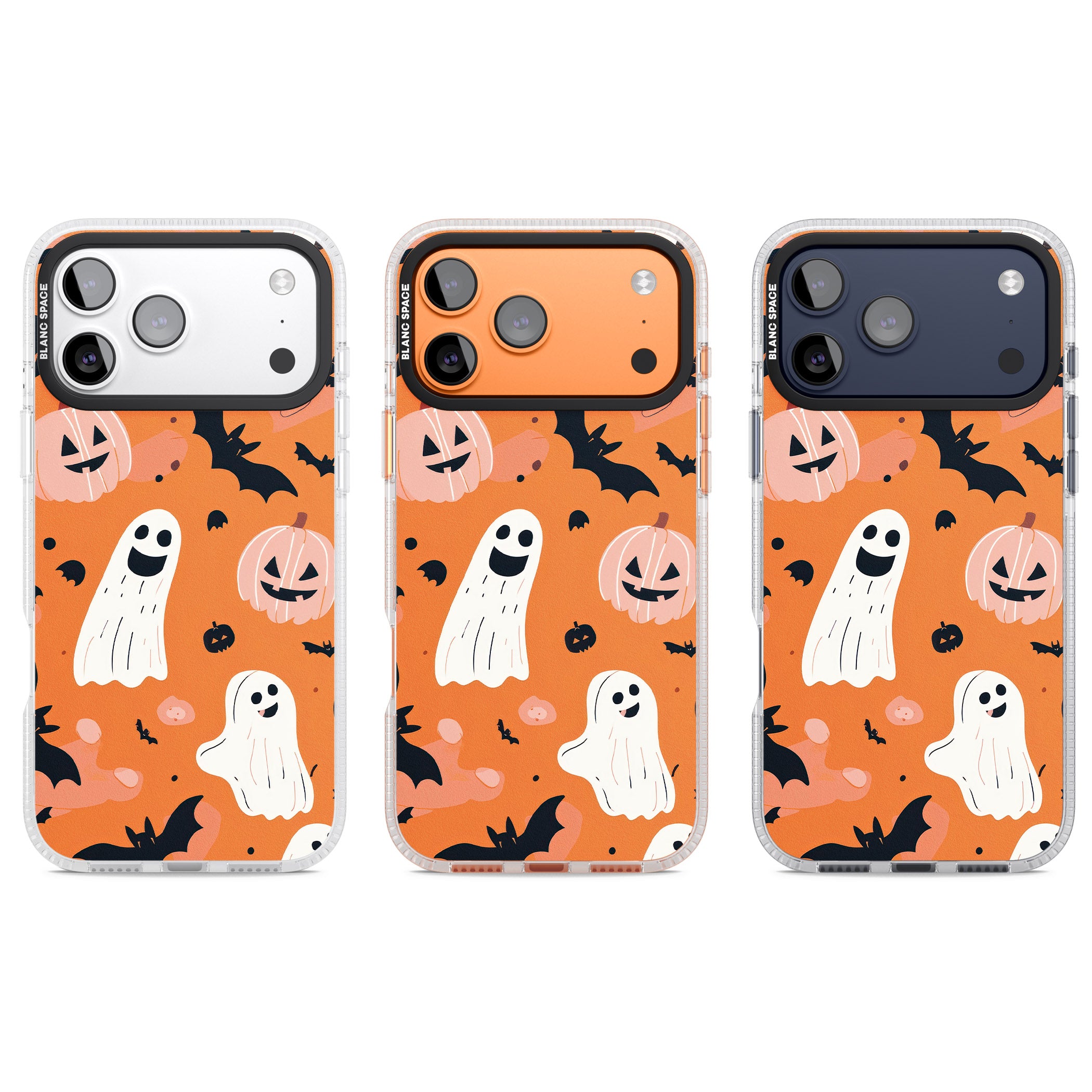 Orange Halloween Pattern iPhone 17 Pro Impact Air Clear Phone Case APT Impact Protection