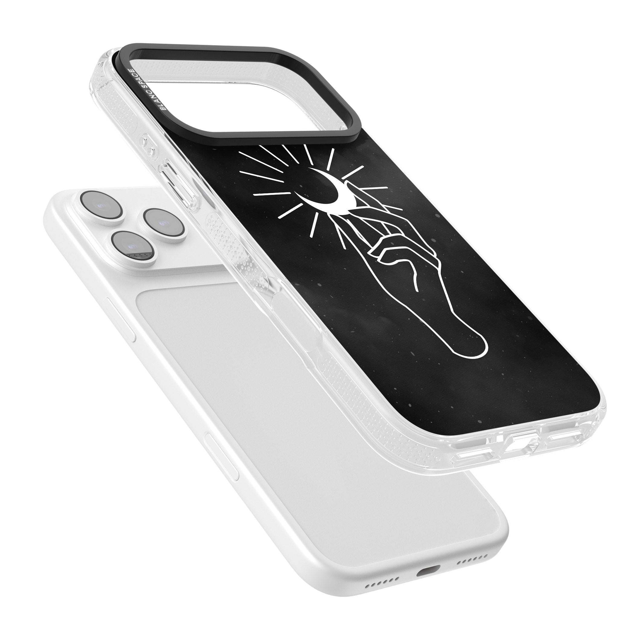 Hand Holding Celestial Moon iPhone 17 Pro Max Impact Air Clear Phone Case Colours