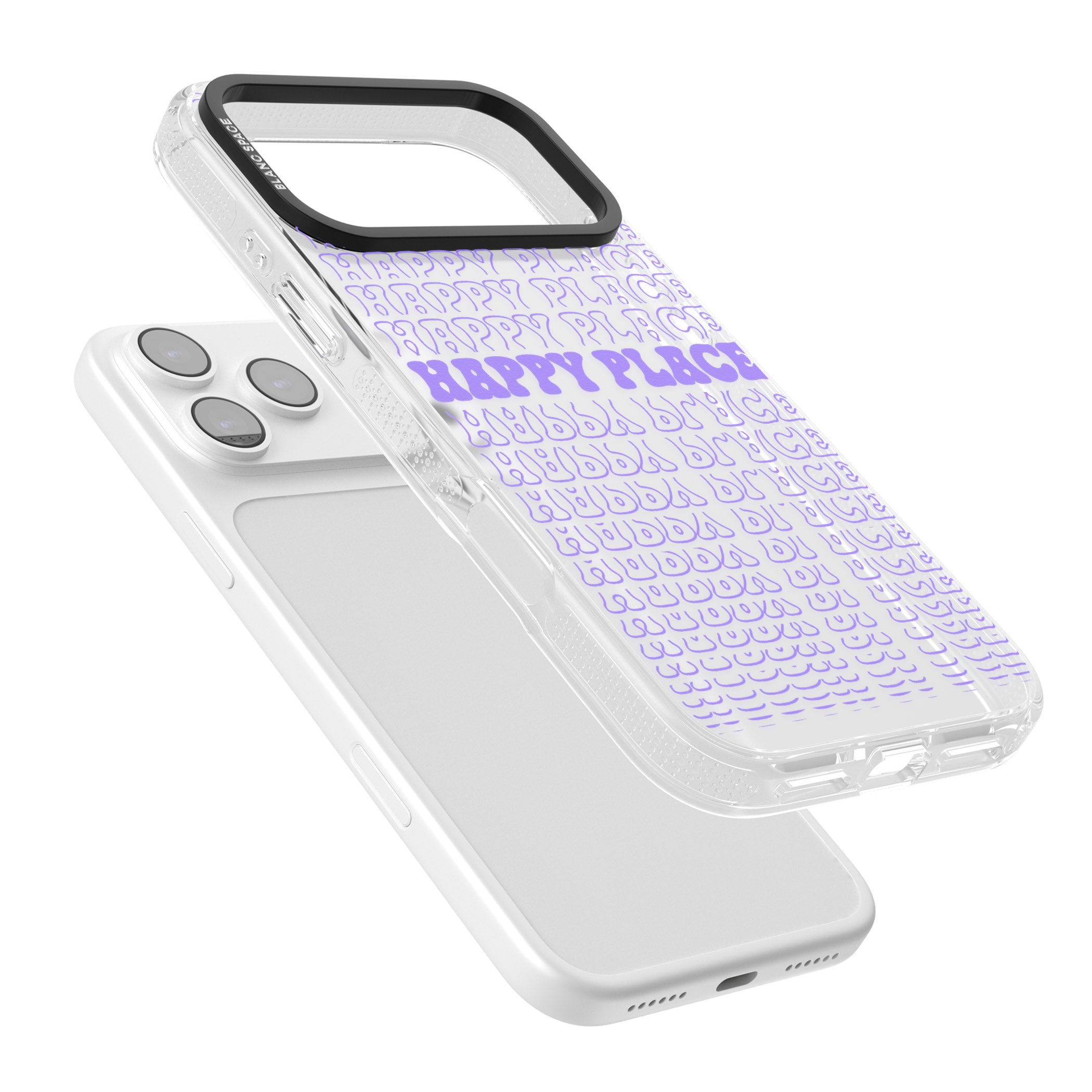 Happy Place (Purple) iPhone 17 Pro Max Impact Air Clear Phone Case Colours