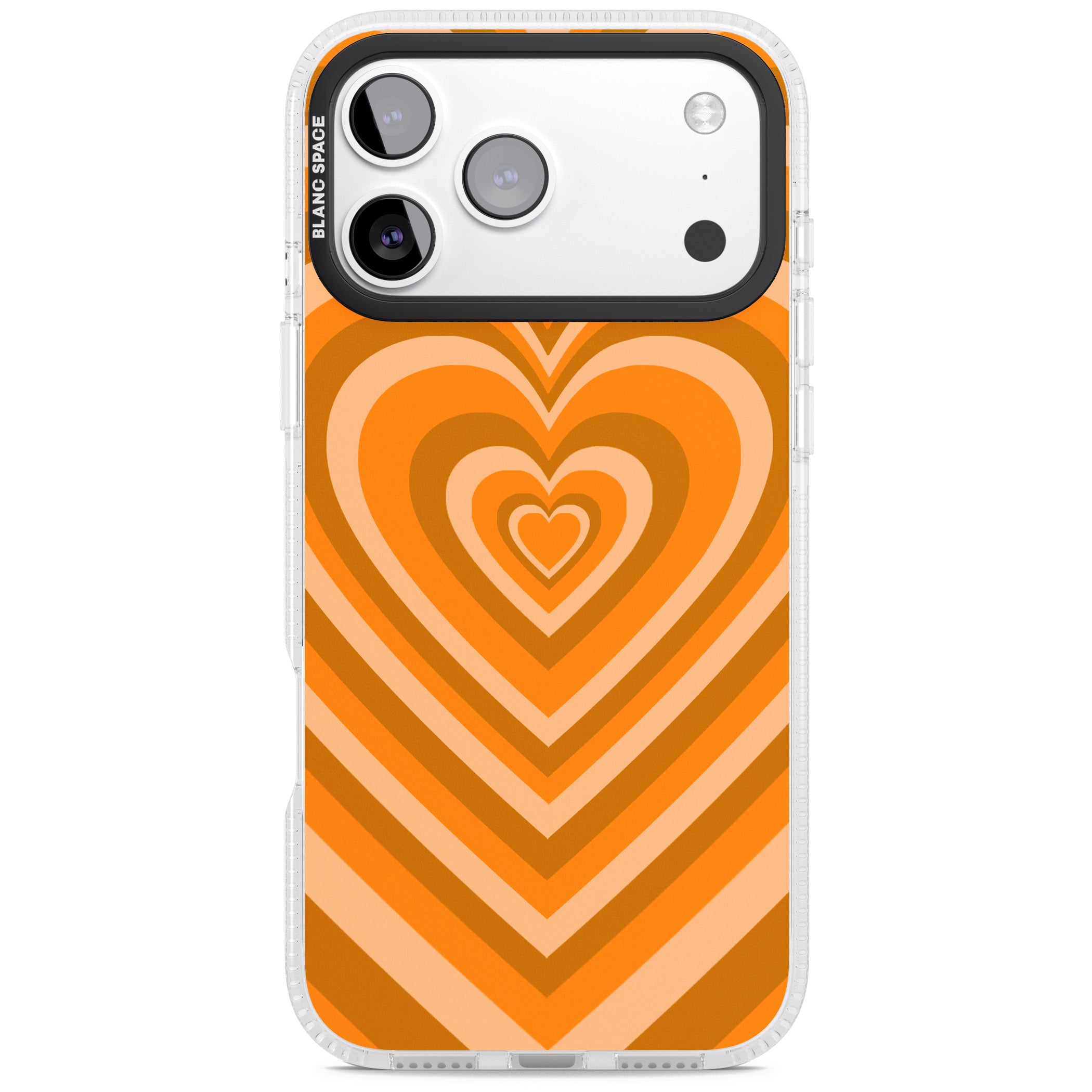 Orange Heart Illusion iPhone 17 Pro Max Impact Air Clear Phone Case