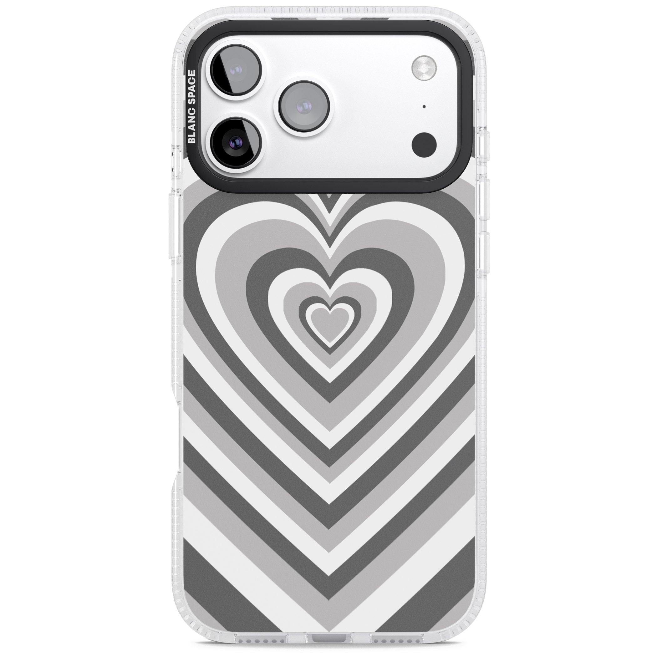 Monochrome Heart Illusion iPhone 17 Pro Max Impact Air Clear Phone Case