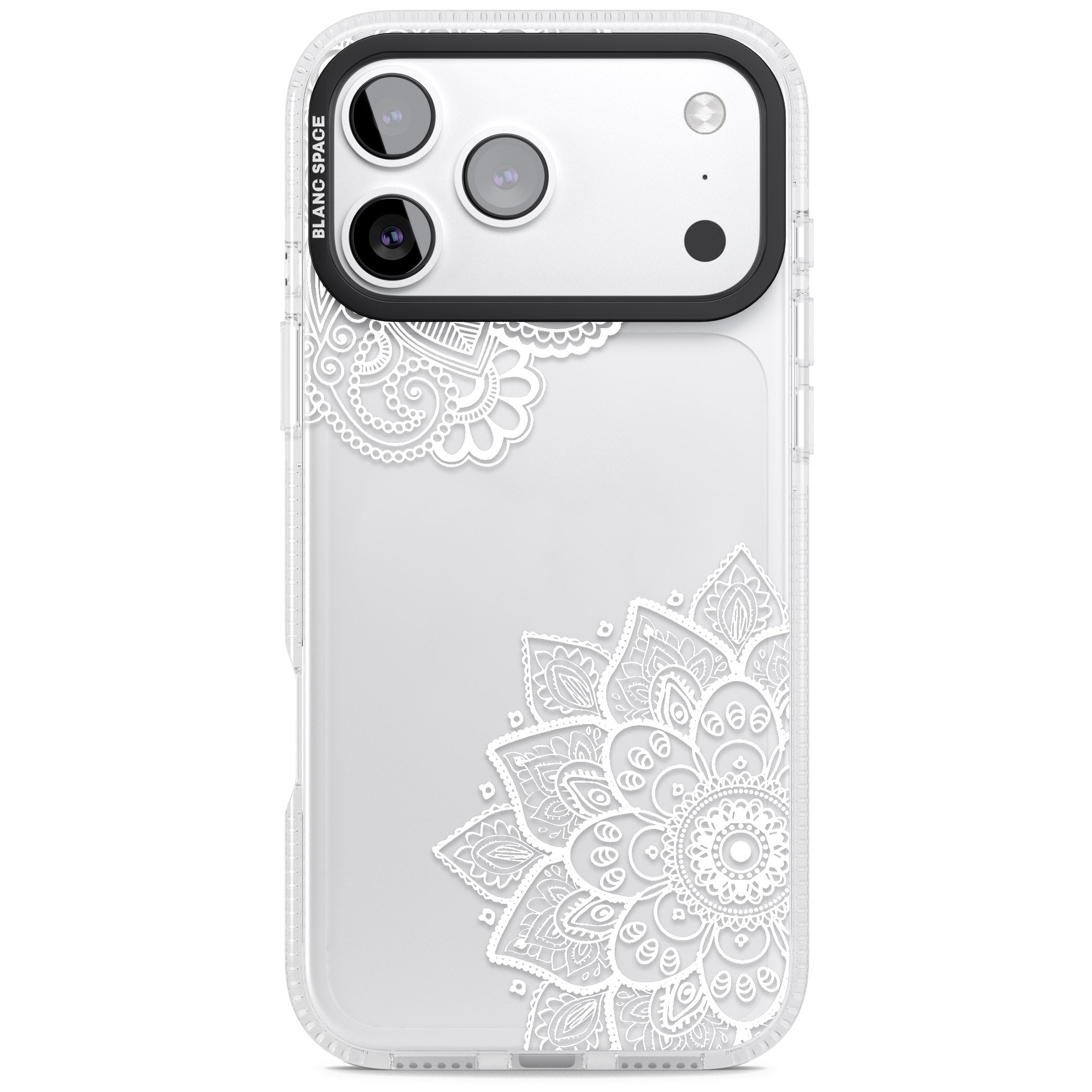 White Henna Florals iPhone 17 Pro Max Impact Air Clear Phone Case