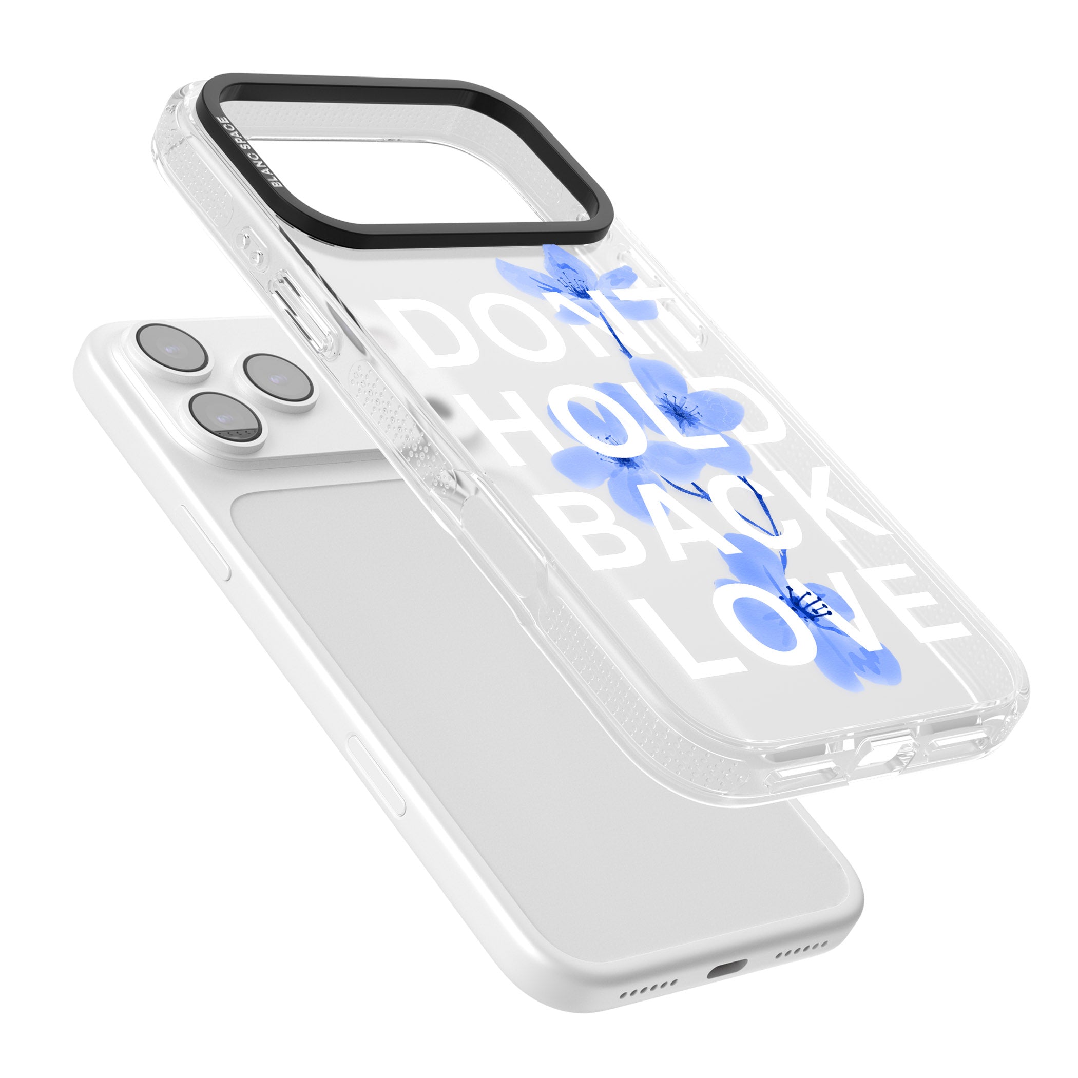 Don'T Hold Back Love Blue & White iPhone 17 Pro Max Impact Air Clear Phone Case Colours